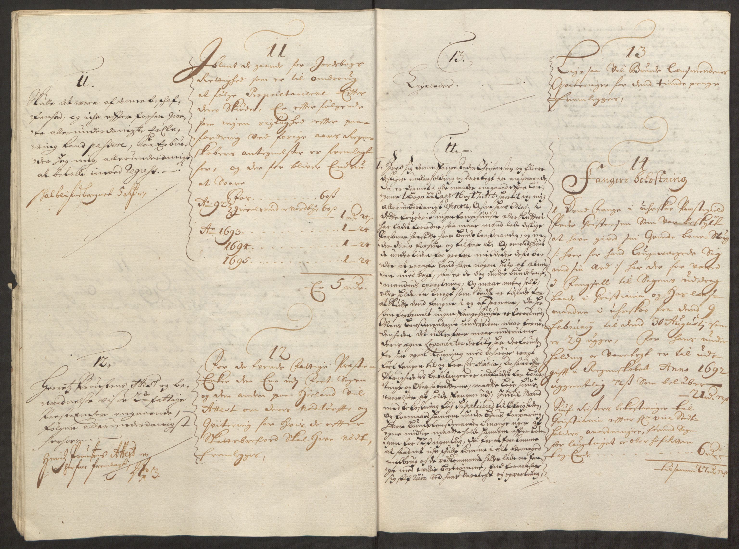 Rentekammeret inntil 1814, Reviderte regnskaper, Fogderegnskap, AV/RA-EA-4092/R11/L0579: Fogderegnskap Nedre Romerike, 1694-1695, s. 436