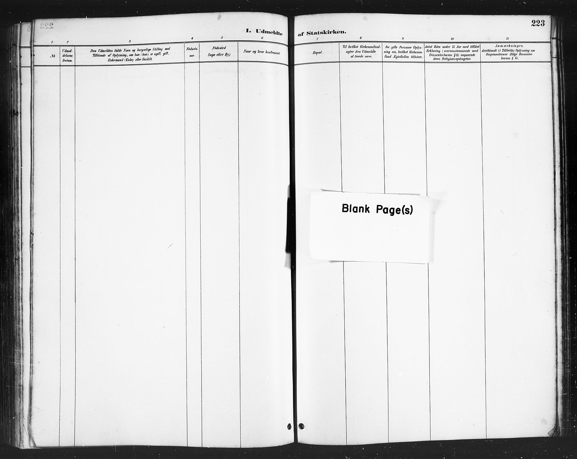 Ministerialprotokoller, klokkerbøker og fødselsregistre - Nordland, AV/SAT-A-1459/808/L0131: Klokkerbok nr. 808C02, 1879-1919, s. 223