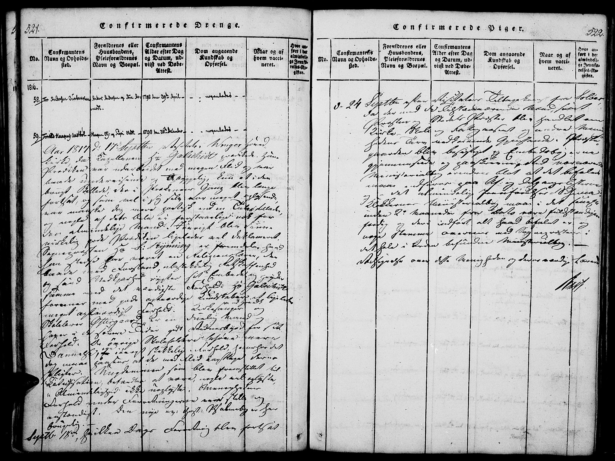 Vinger prestekontor, AV/SAH-PREST-024/H/Ha/Haa/L0006: Ministerialbok nr. 6, 1814-1825, s. 521-522