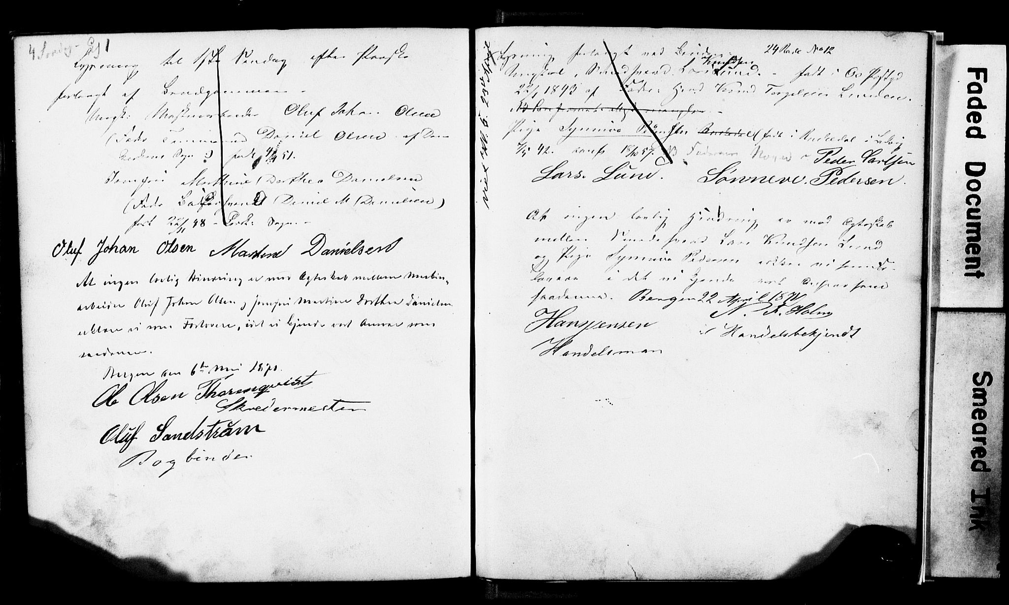 Korskirken sokneprestembete, AV/SAB-A-76101: Forlovererklæringer nr. II.5.3, 1865-1871, s. 224