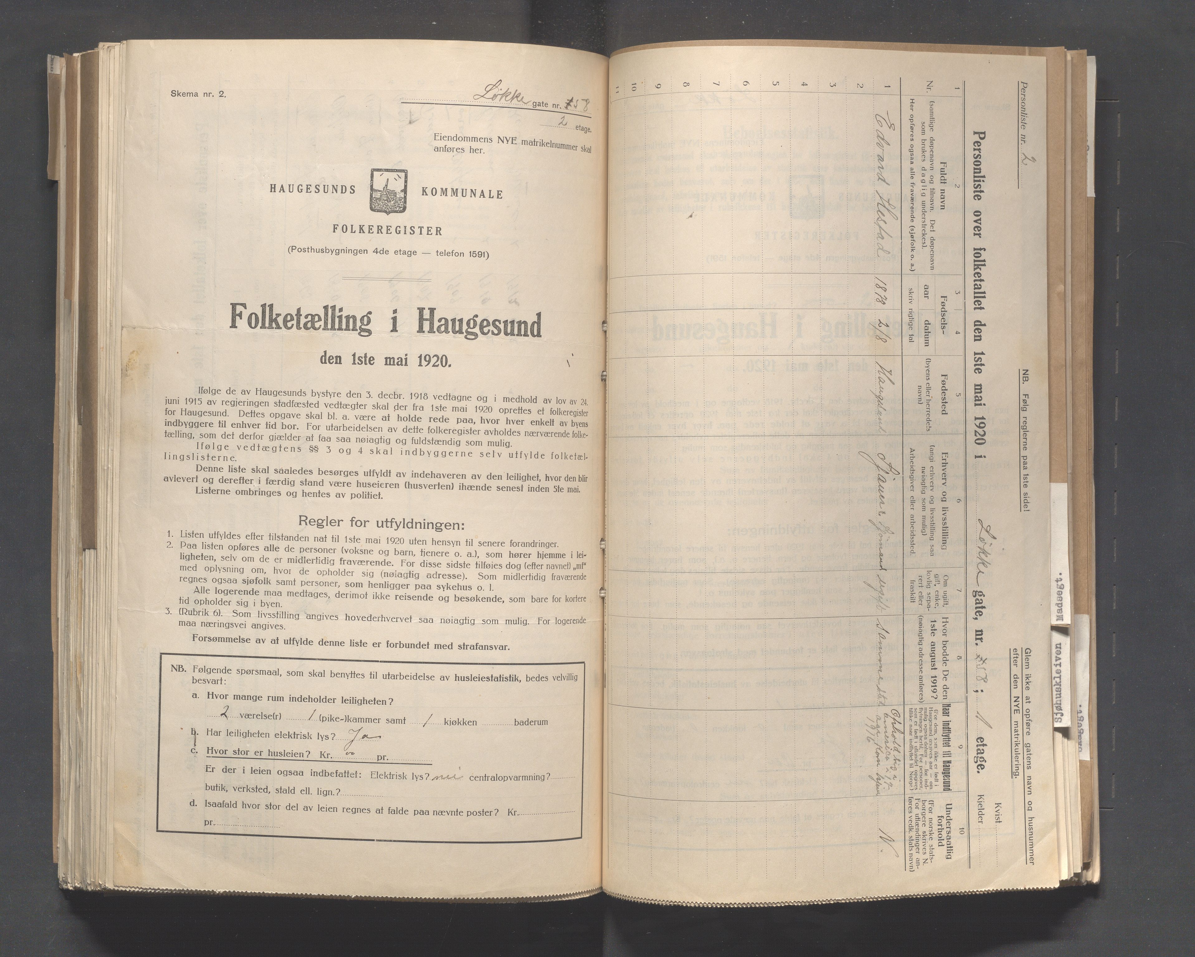 IKAR, Kommunal folketelling 1.5.1920 for Haugesund, 1920, s. 6254