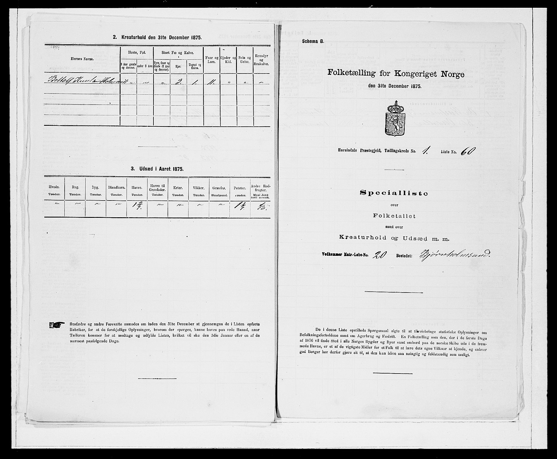 SAB, Folketelling 1875 for 1444P Hornindal prestegjeld, 1875, s. 133