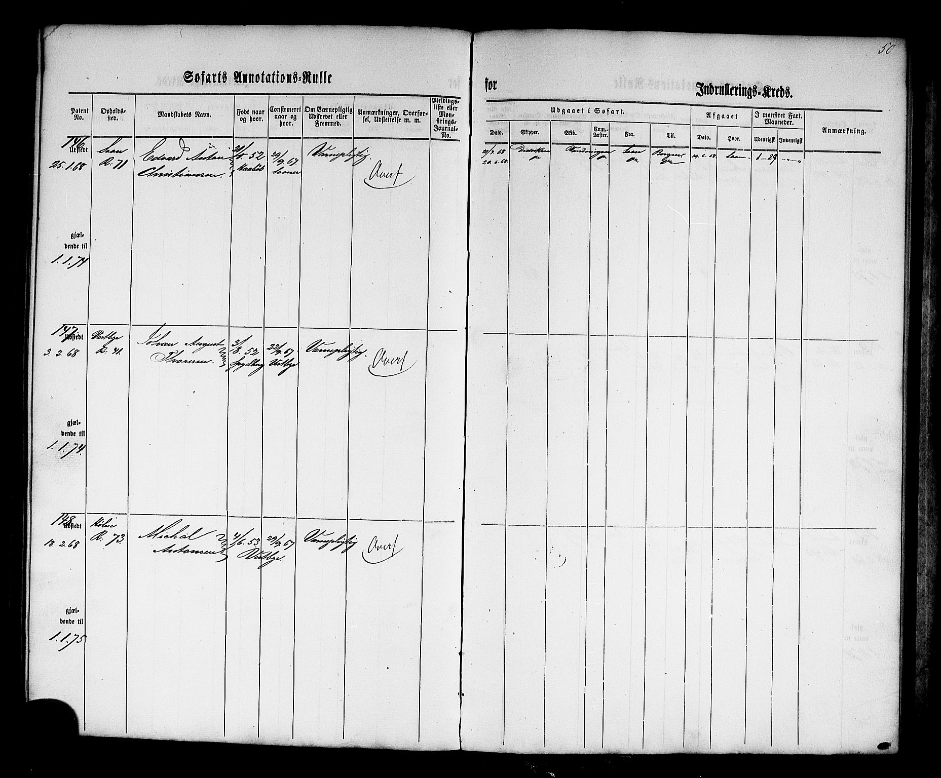 Son mønstringskontor, AV/SAO-A-10569e/F/Fc/Fca/L0001: Annotasjonsrulle, 1860-1868, s. 55