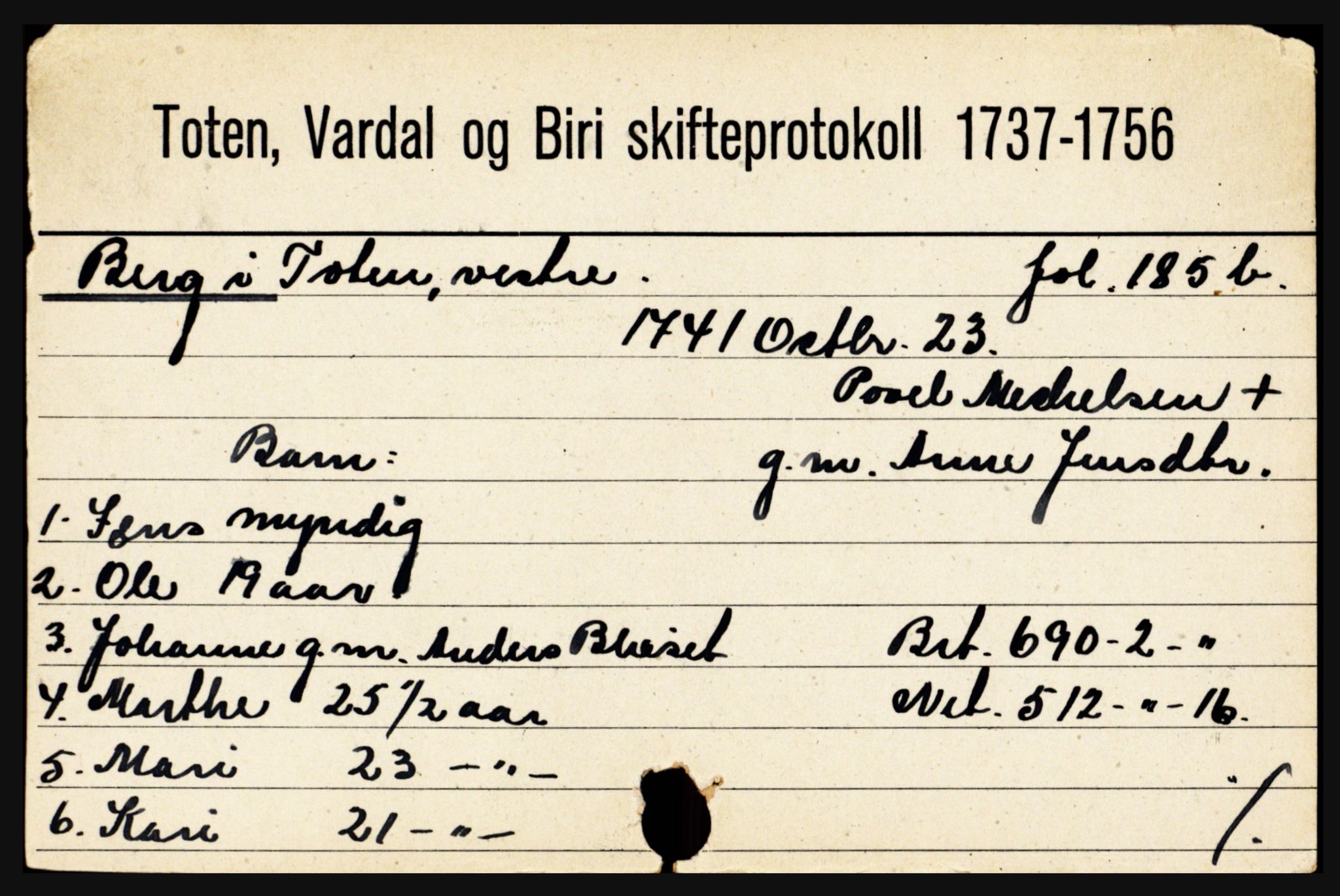 Toten tingrett, SAH/TING-006/J, 1657-1903, s. 1263