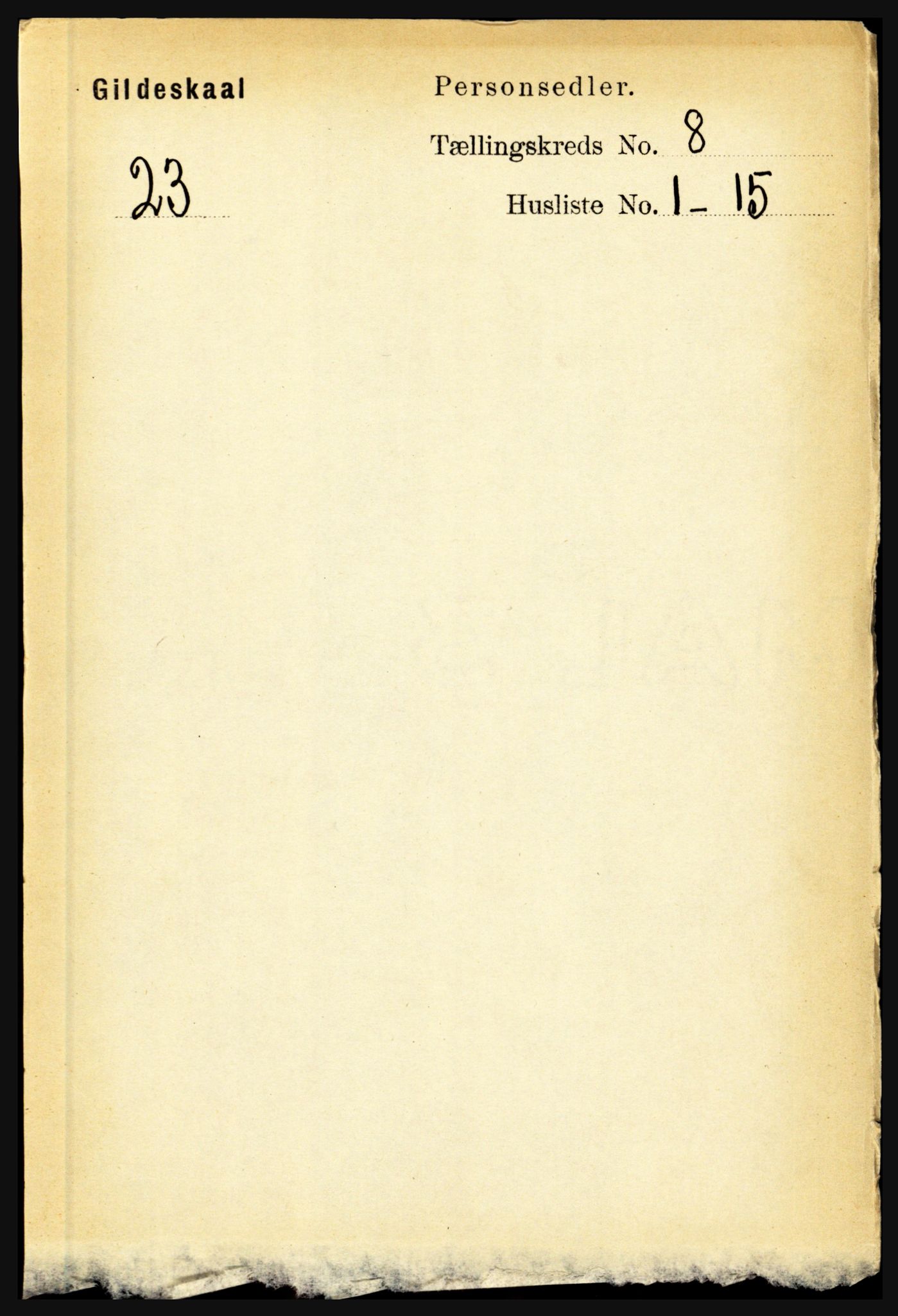 RA, Folketelling 1891 for 1838 Gildeskål herred, 1891, s. 2464