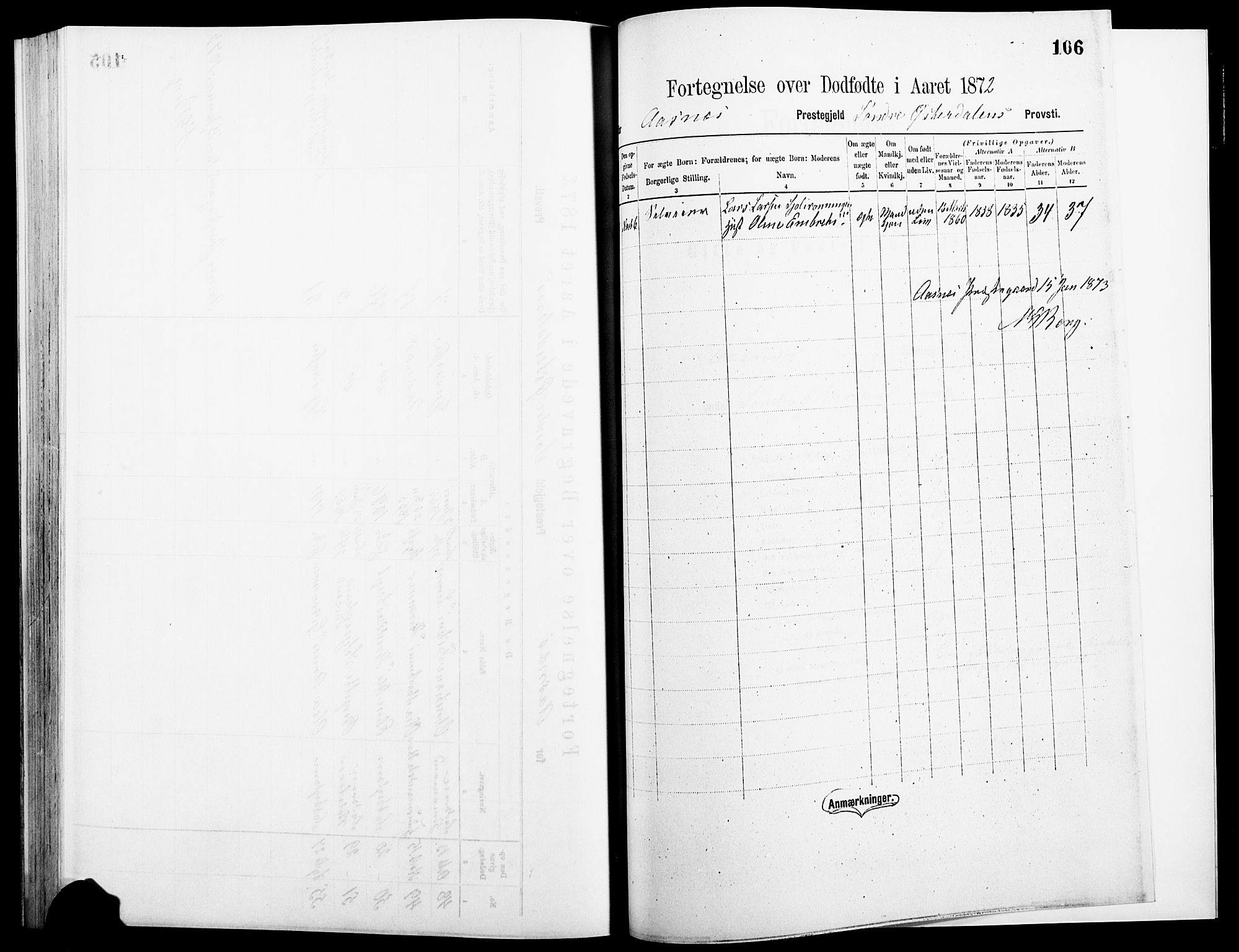 Åsnes prestekontor, SAH/PREST-042/H/Ha/Haa/L0000A: Ministerialbok, 1866-1872, s. 106