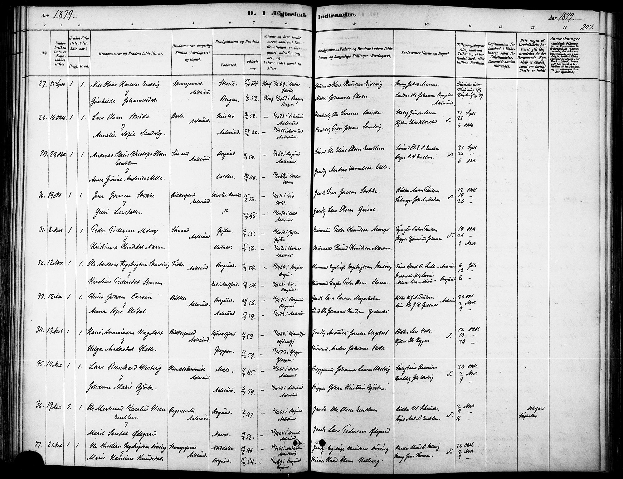 Ministerialprotokoller, klokkerbøker og fødselsregistre - Møre og Romsdal, SAT/A-1454/529/L0454: Ministerialbok nr. 529A04, 1878-1885, s. 204