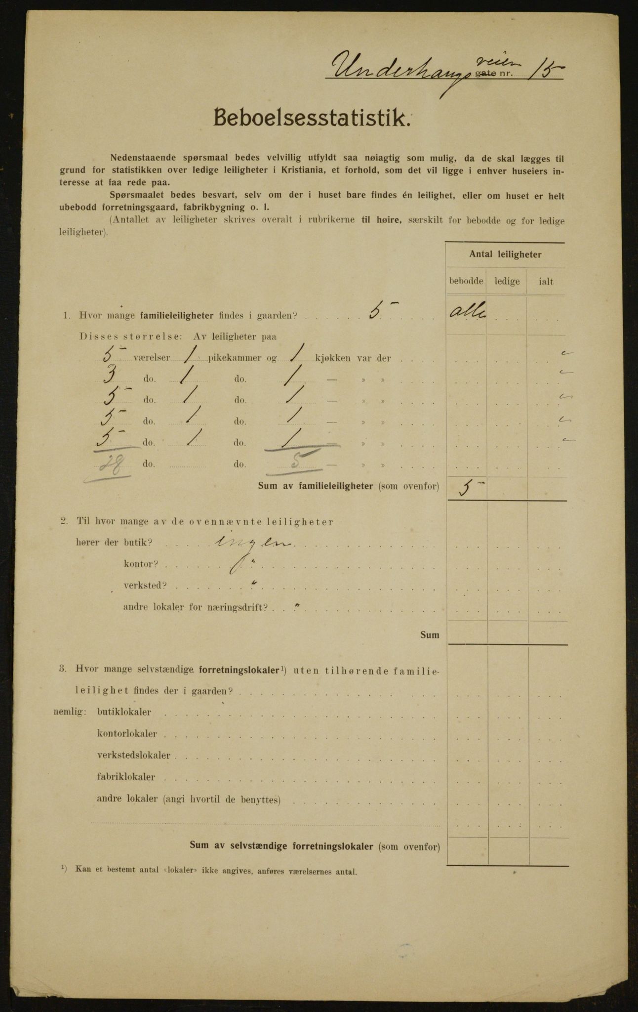 OBA, Kommunal folketelling 1.2.1910 for Kristiania, 1910, s. 113666
