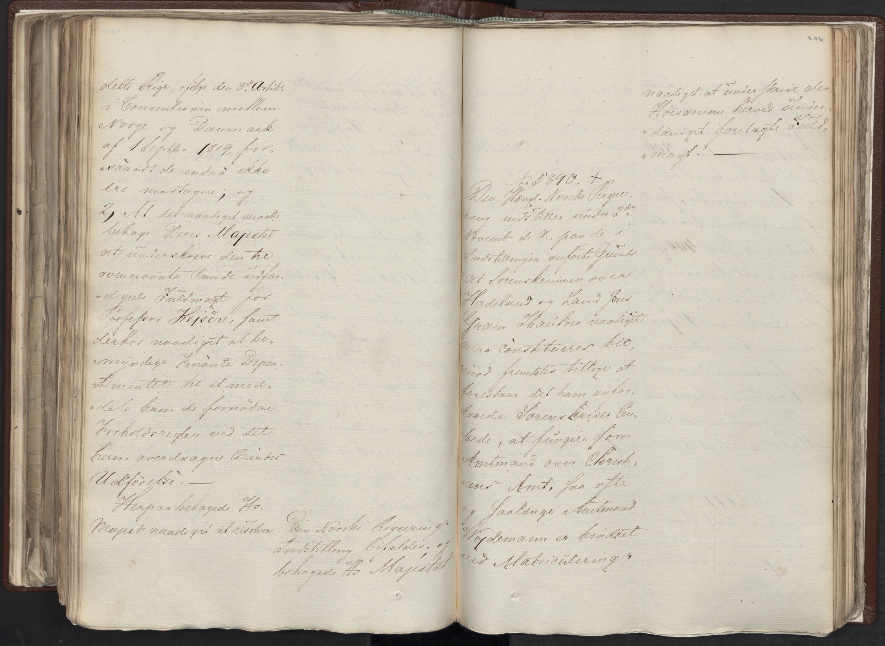 Statsrådssekretariatet, AV/RA-S-1001/A/Ab/L0012: Kgl. res. nr. 5679-6008 II, 1821, s. 205b-206a