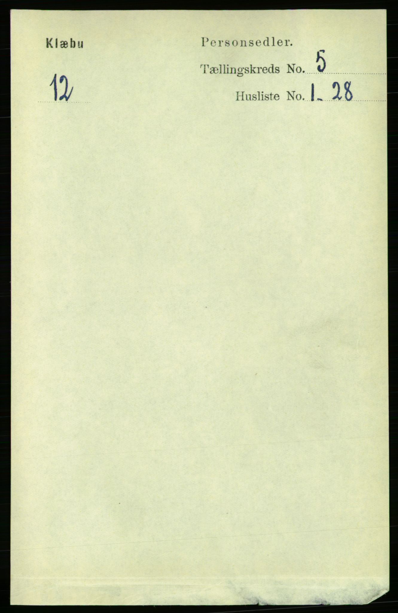 RA, Folketelling 1891 for 1662 Klæbu herred, 1891, s. 1040