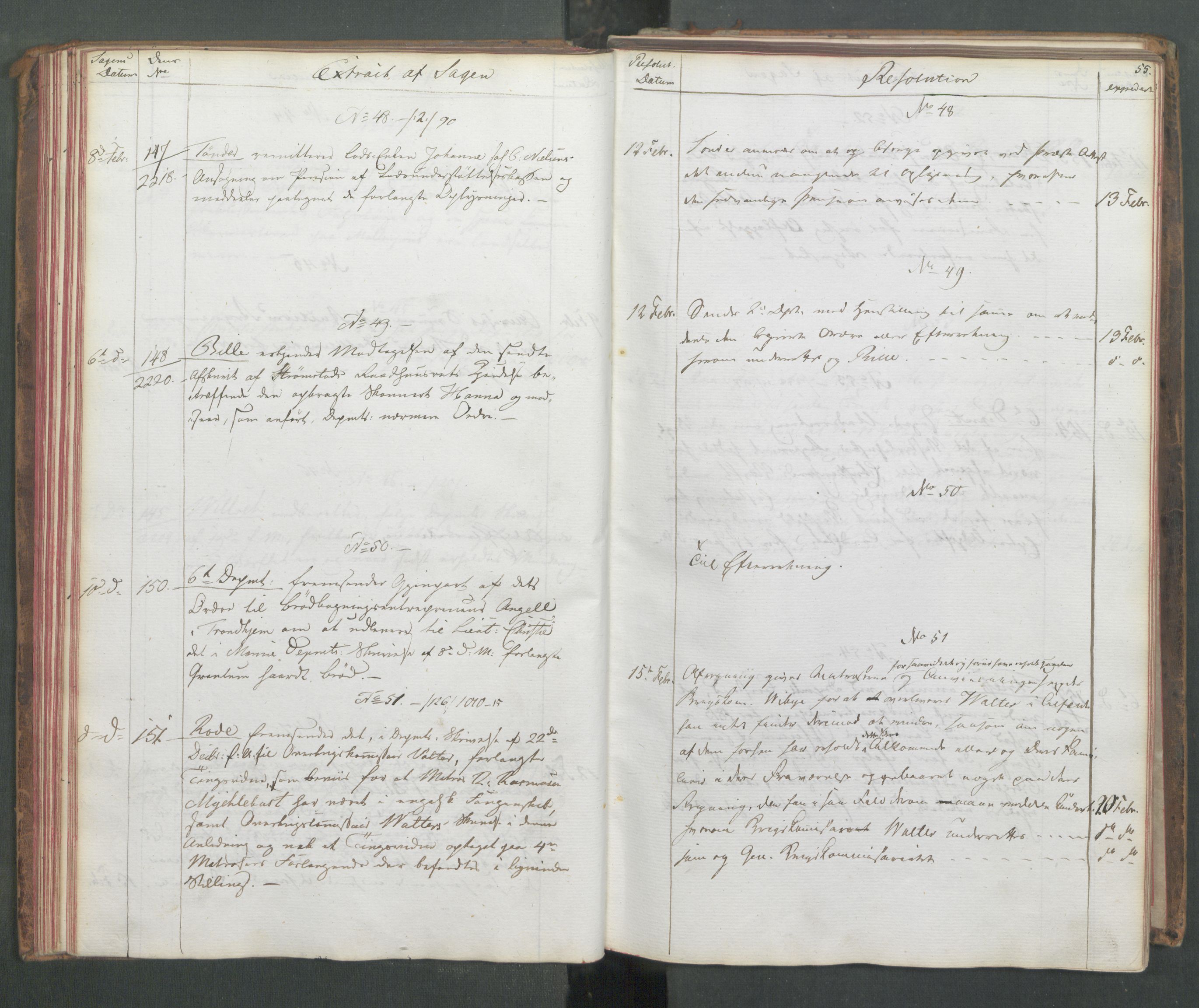 Marinedepartementet/ Marine- og postdepartementet, AV/RA-RAFA-3792/C/L0003: 7de Departements Journal, 1815-1816, s. 55