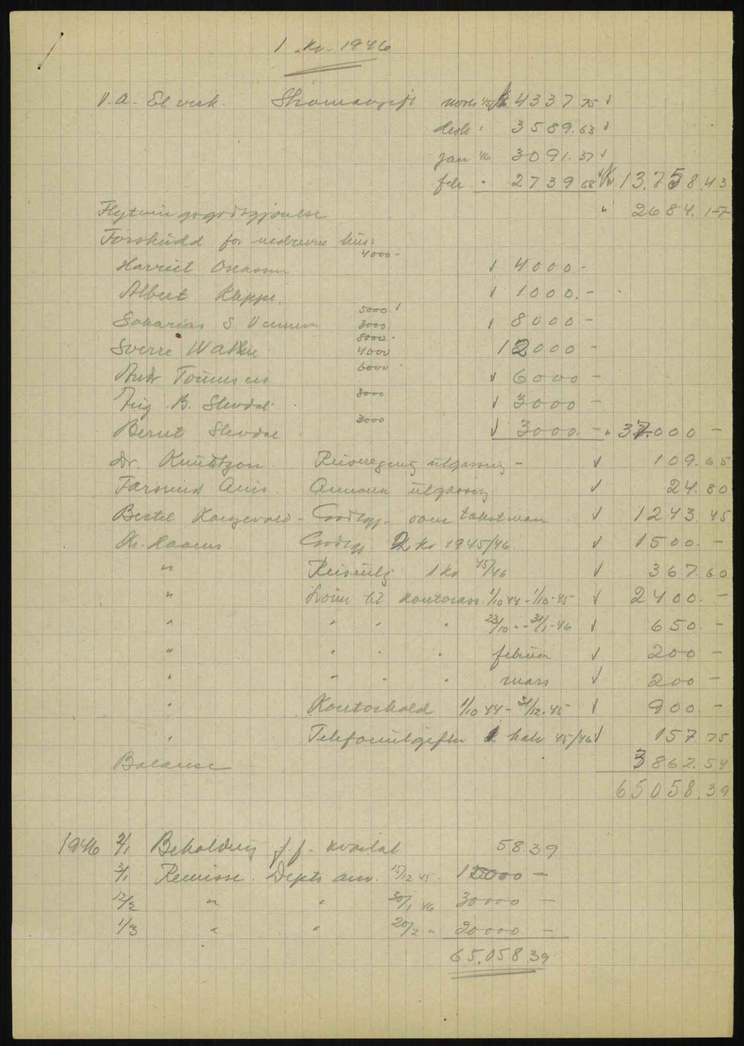 Forsvarsdepartementet, 10. kontor / Oppgjørskontoret, AV/RA-RAFA-1225/D/Db/L0180: Lista oppgjørskontor, 1942-1952, s. 31