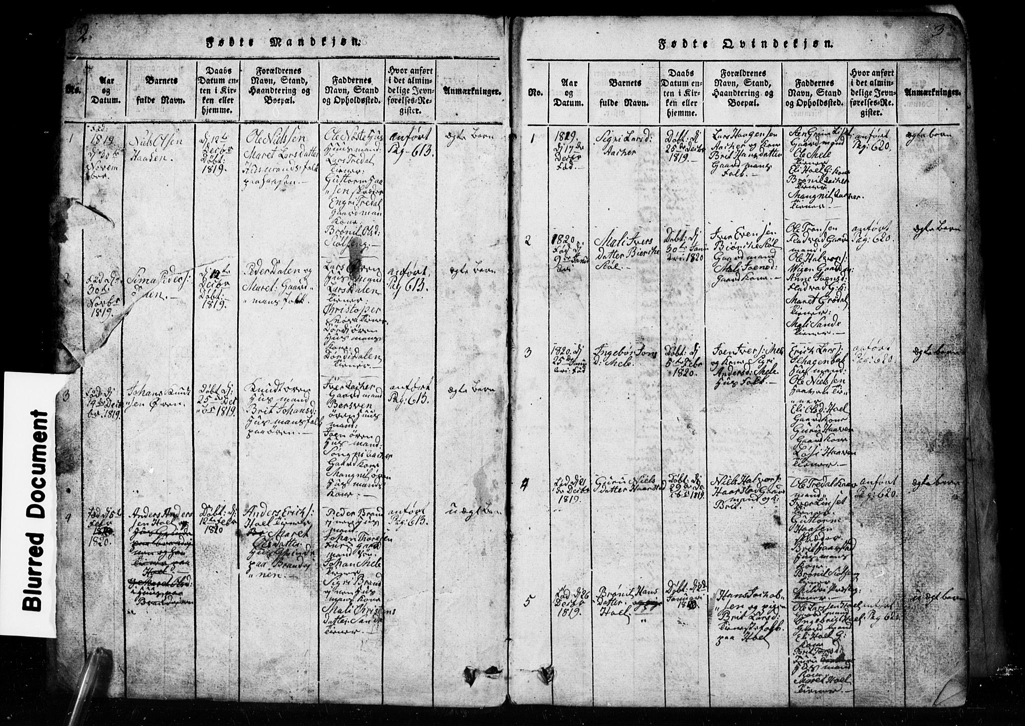 Ministerialprotokoller, klokkerbøker og fødselsregistre - Møre og Romsdal, SAT/A-1454/590/L1016: Klokkerbok nr. 590C01, 1819-1838, s. 2-3