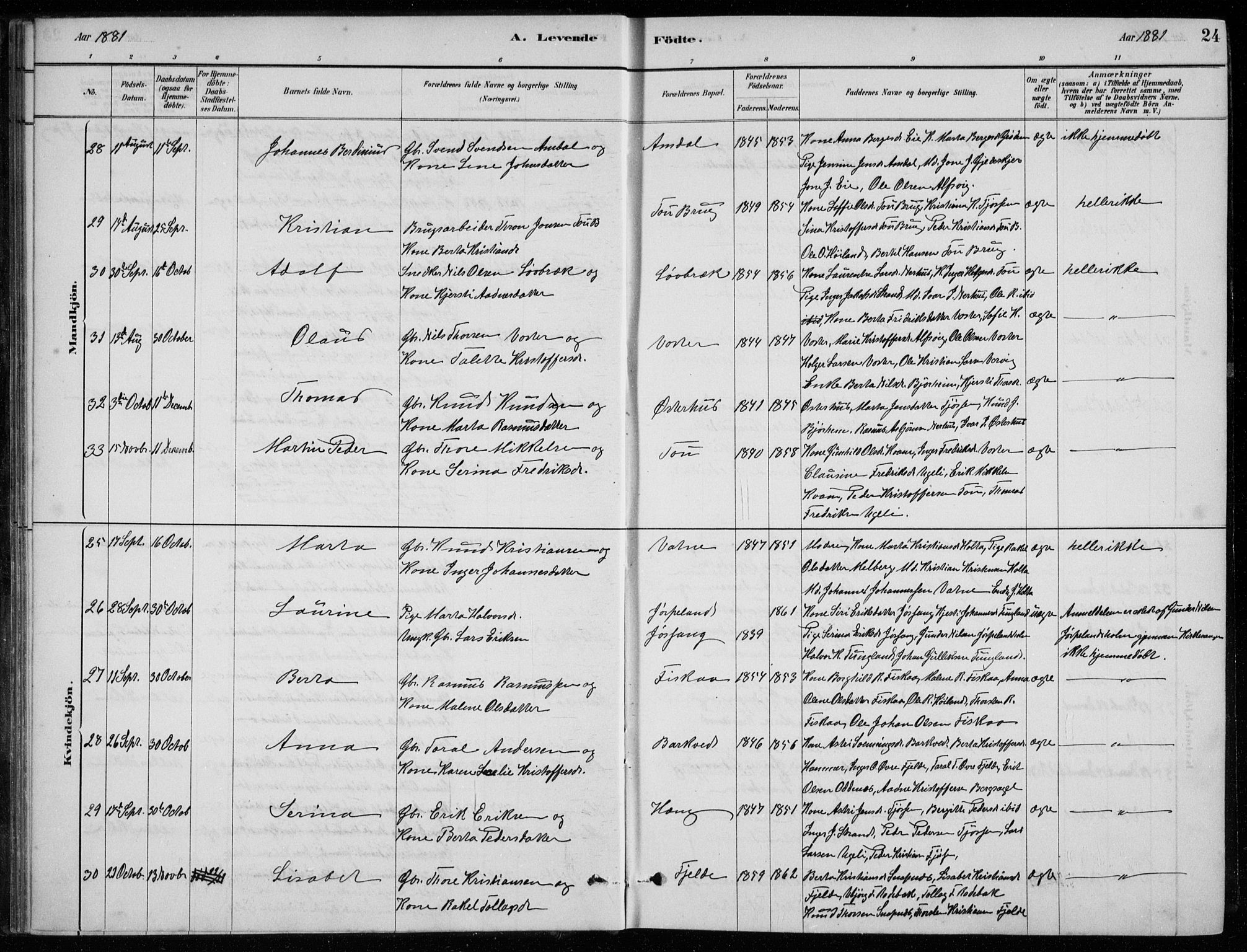 Strand sokneprestkontor, AV/SAST-A-101828/H/Ha/Hab/L0004: Klokkerbok nr. B 4, 1878-1903, s. 24