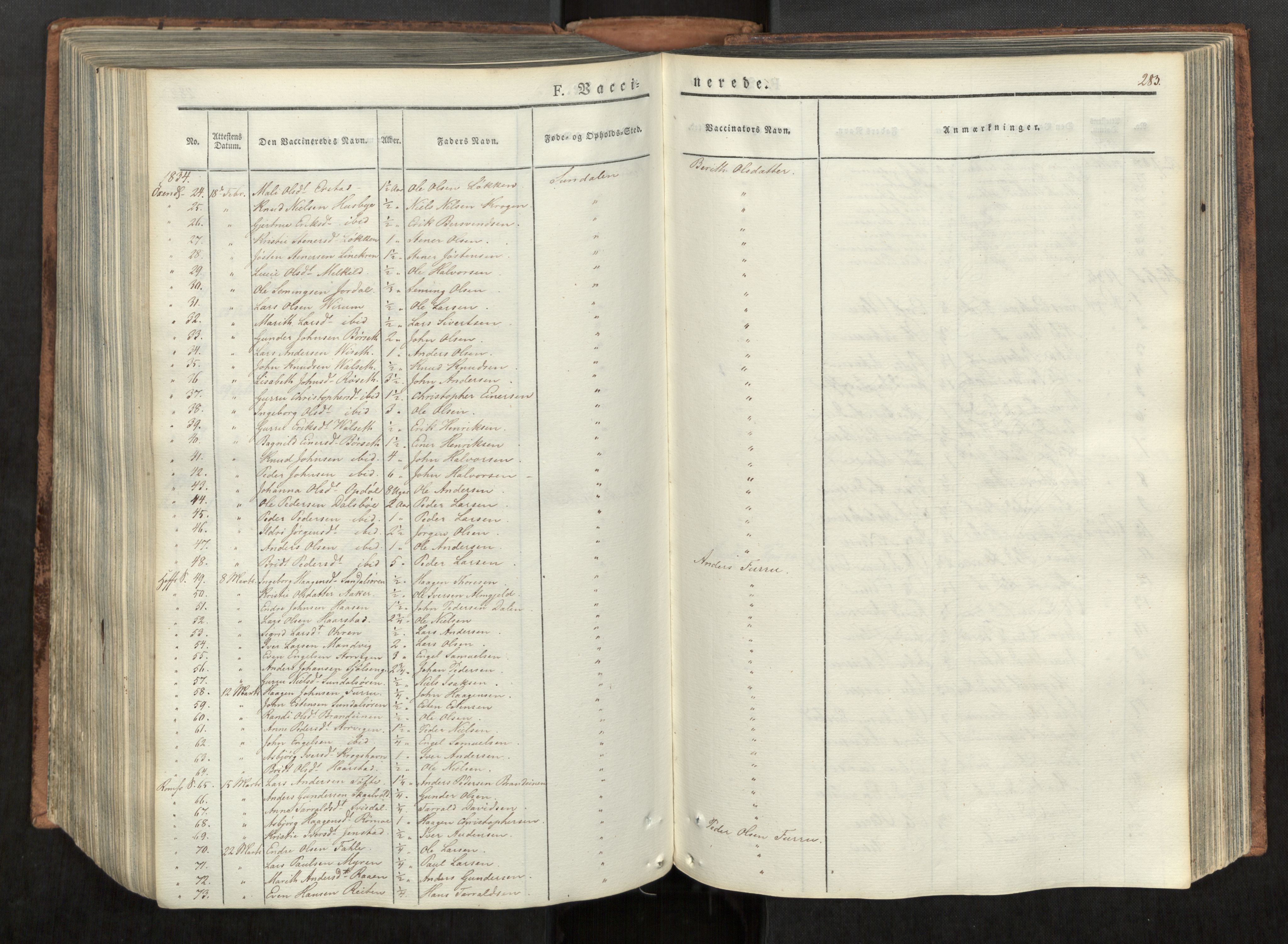 Ministerialprotokoller, klokkerbøker og fødselsregistre - Møre og Romsdal, AV/SAT-A-1454/590/L1012: Ministerialbok nr. 590A04, 1832-1846, s. 283
