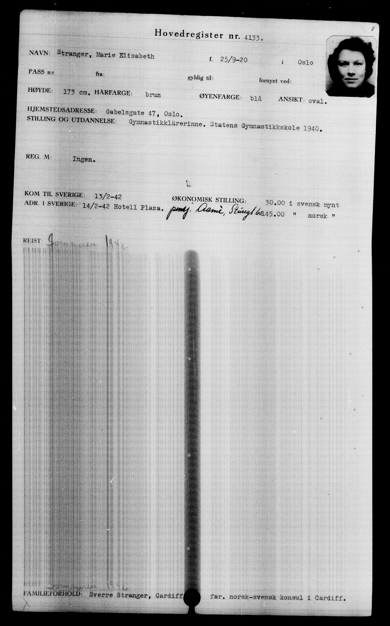 Utenriksstasjonene, Legasjonen i Stockholm, Flyktningkontoret, AV/RA-S-6753/V/Va/L0004: Kjesäterkartoteket, flyktninger med registreringsnr. 3496-6610, 1940-1945, s. 754