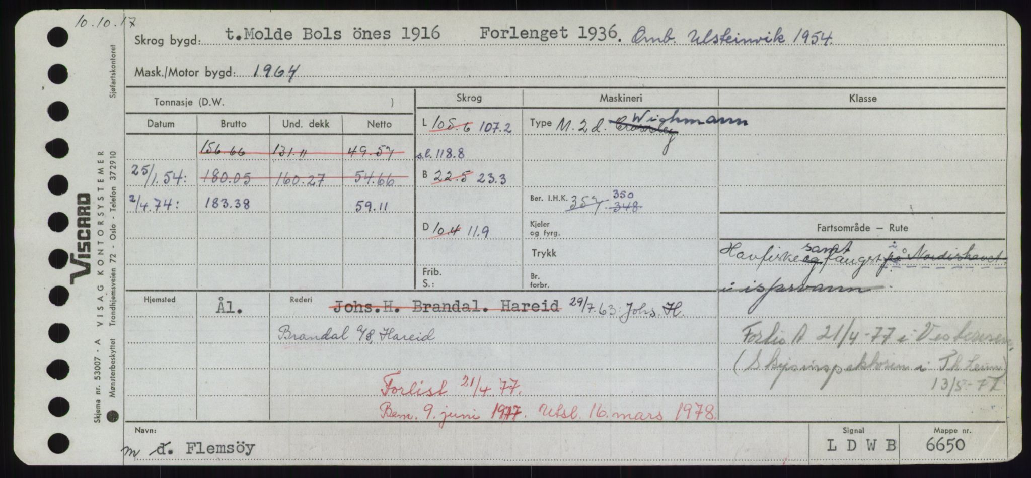 Sjøfartsdirektoratet med forløpere, Skipsmålingen, RA/S-1627/H/Hd/L0011: Fartøy, Fla-Får, s. 15