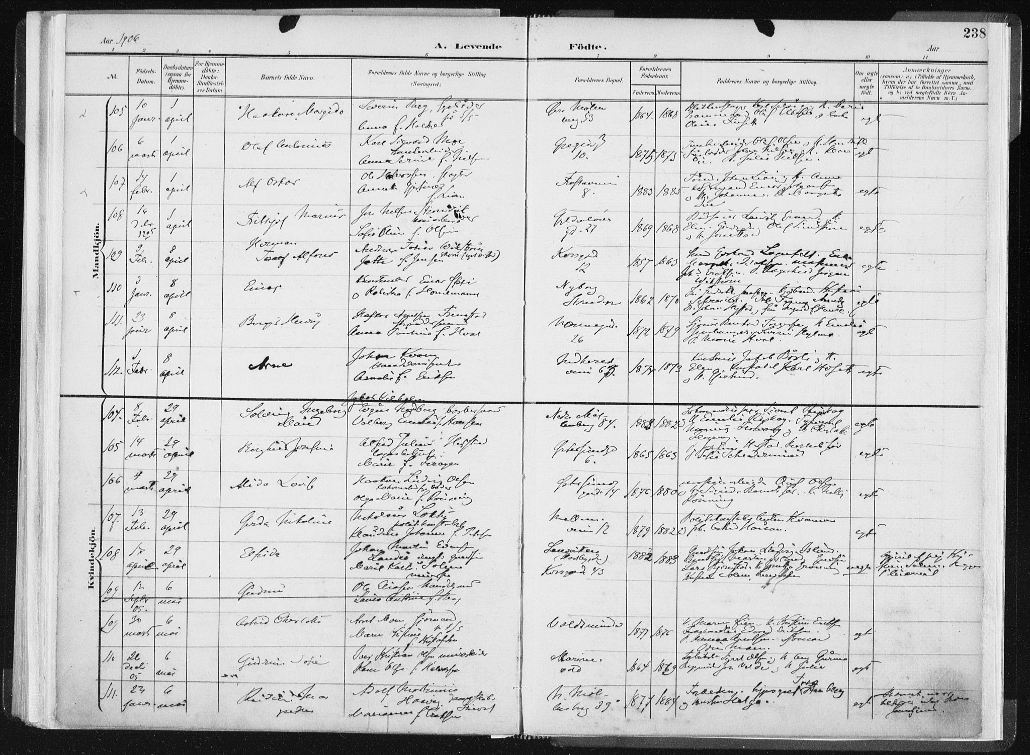 Ministerialprotokoller, klokkerbøker og fødselsregistre - Sør-Trøndelag, SAT/A-1456/604/L0199: Ministerialbok nr. 604A20I, 1901-1906, s. 238