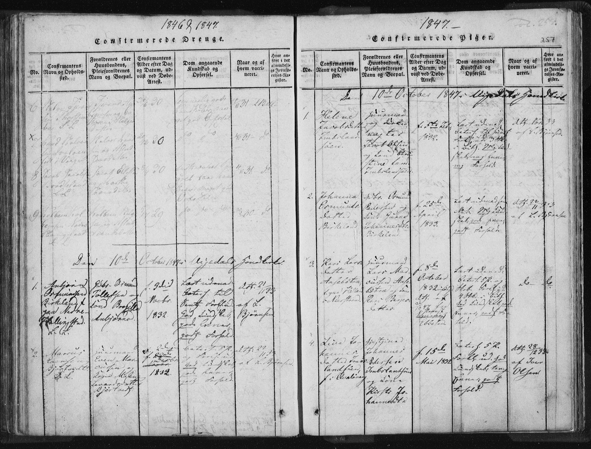 Vikedal sokneprestkontor, AV/SAST-A-101840/01/IV: Ministerialbok nr. A 5, 1817-1850, s. 257