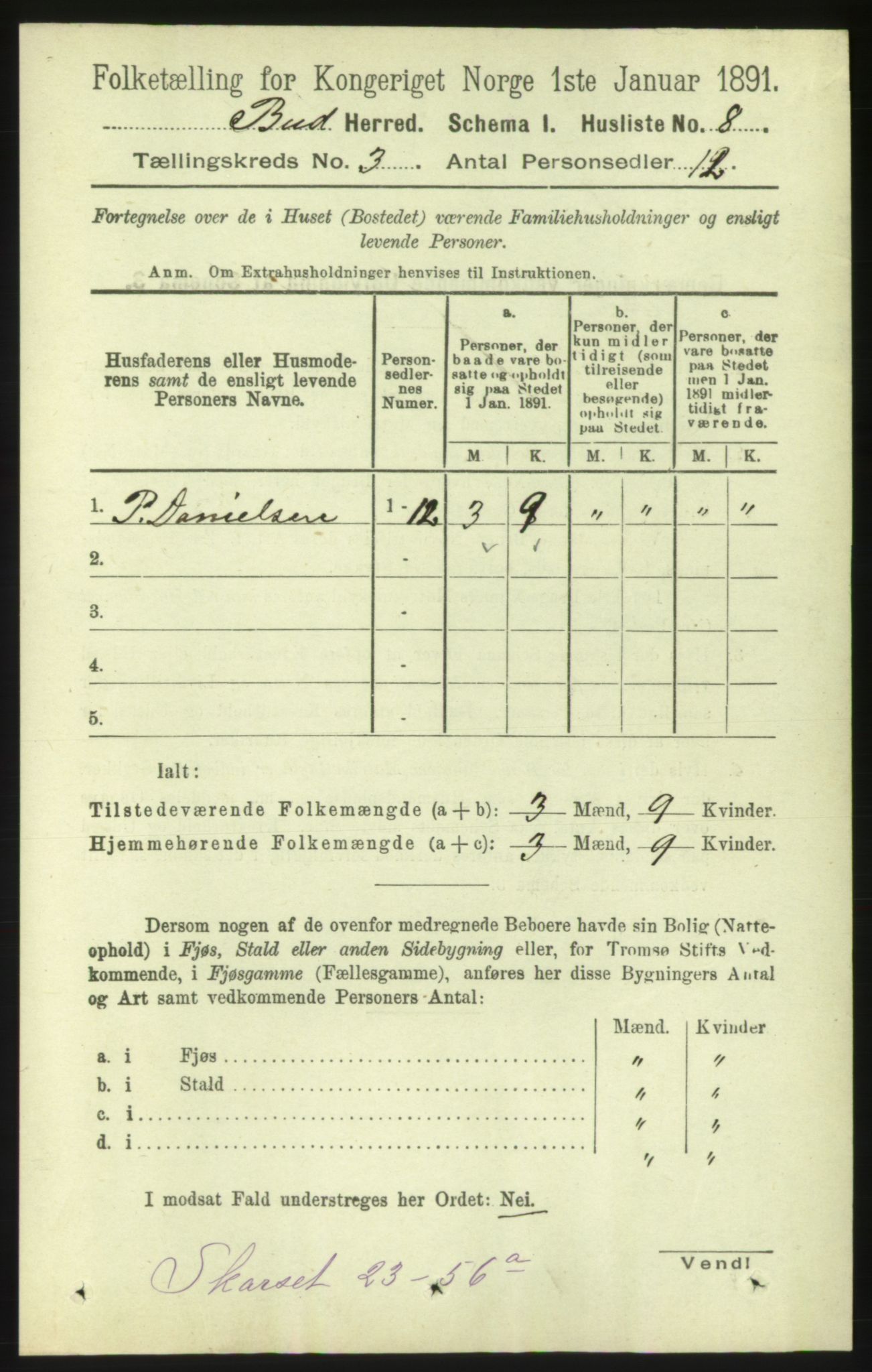 RA, Folketelling 1891 for 1549 Bud herred, 1891, s. 1394