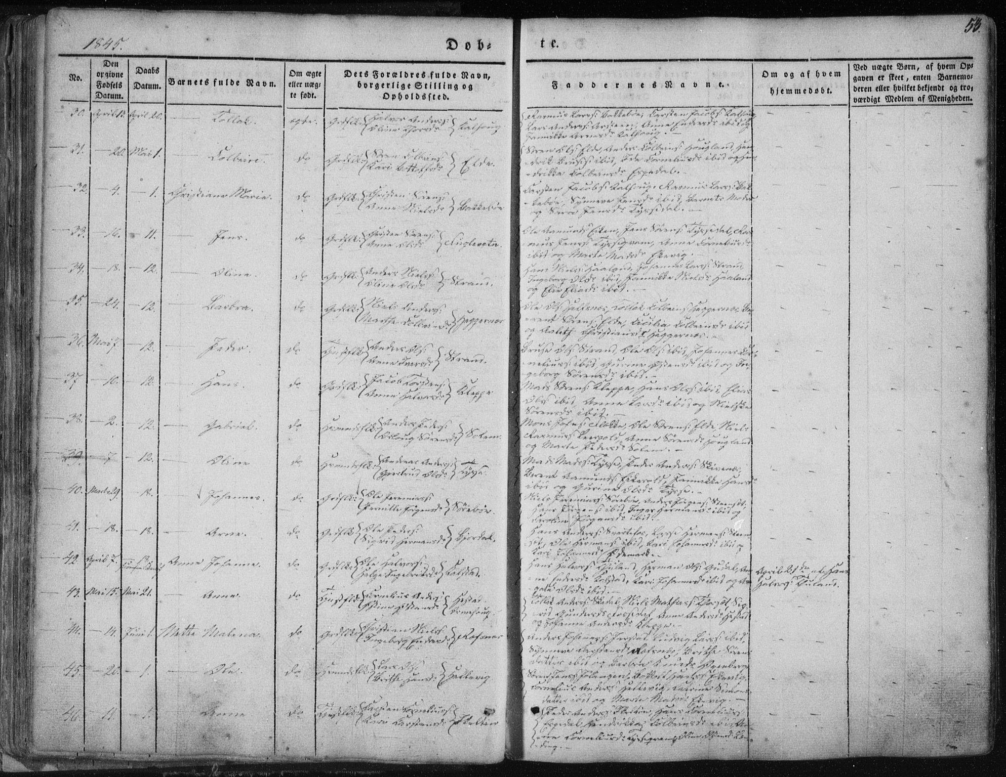 Fjaler sokneprestembete, AV/SAB-A-79801/H/Haa/Haaa/L0006: Ministerialbok nr. A 6, 1835-1884, s. 53
