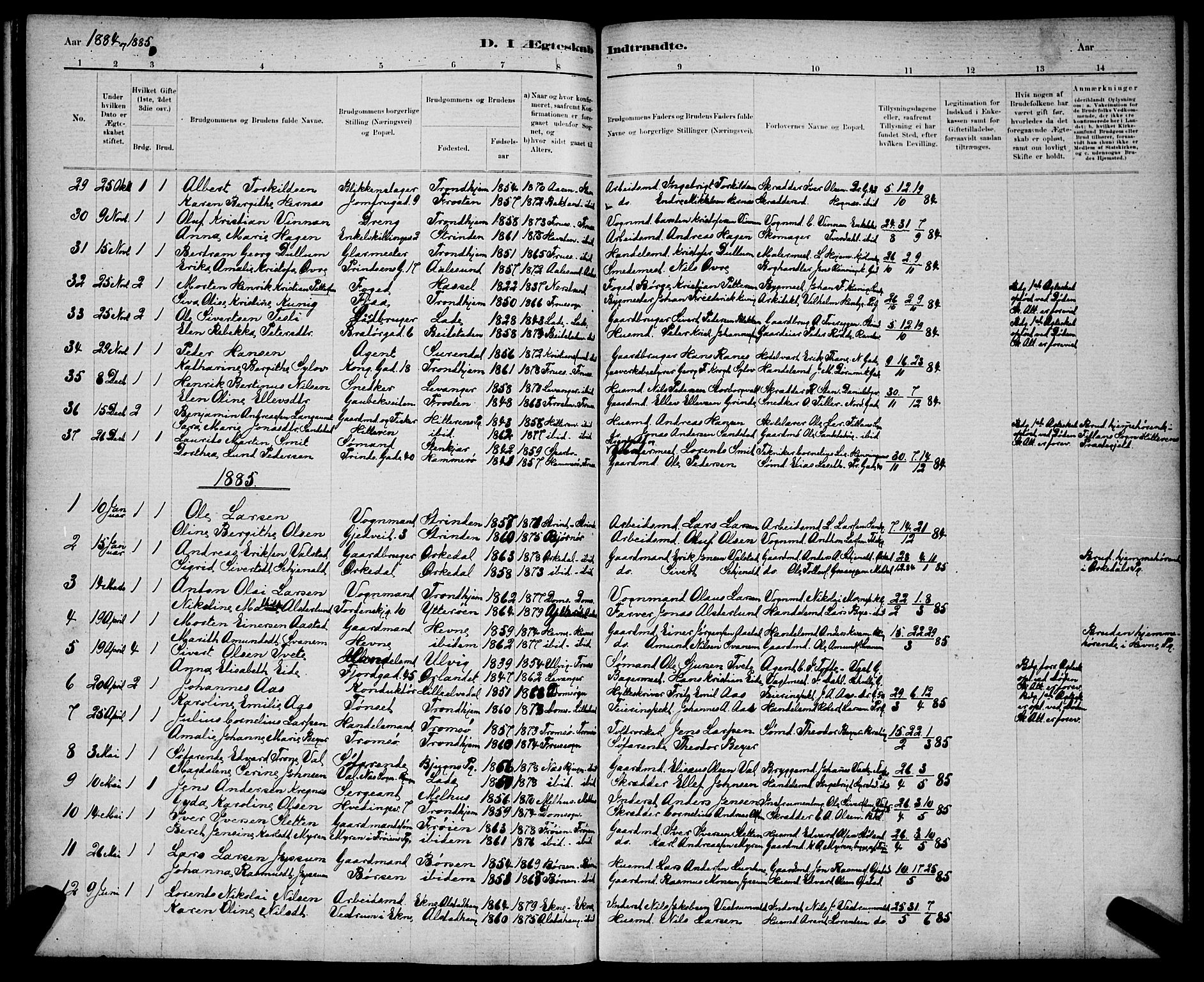 Ministerialprotokoller, klokkerbøker og fødselsregistre - Sør-Trøndelag, AV/SAT-A-1456/602/L0143: Klokkerbok nr. 602C11, 1878-1902