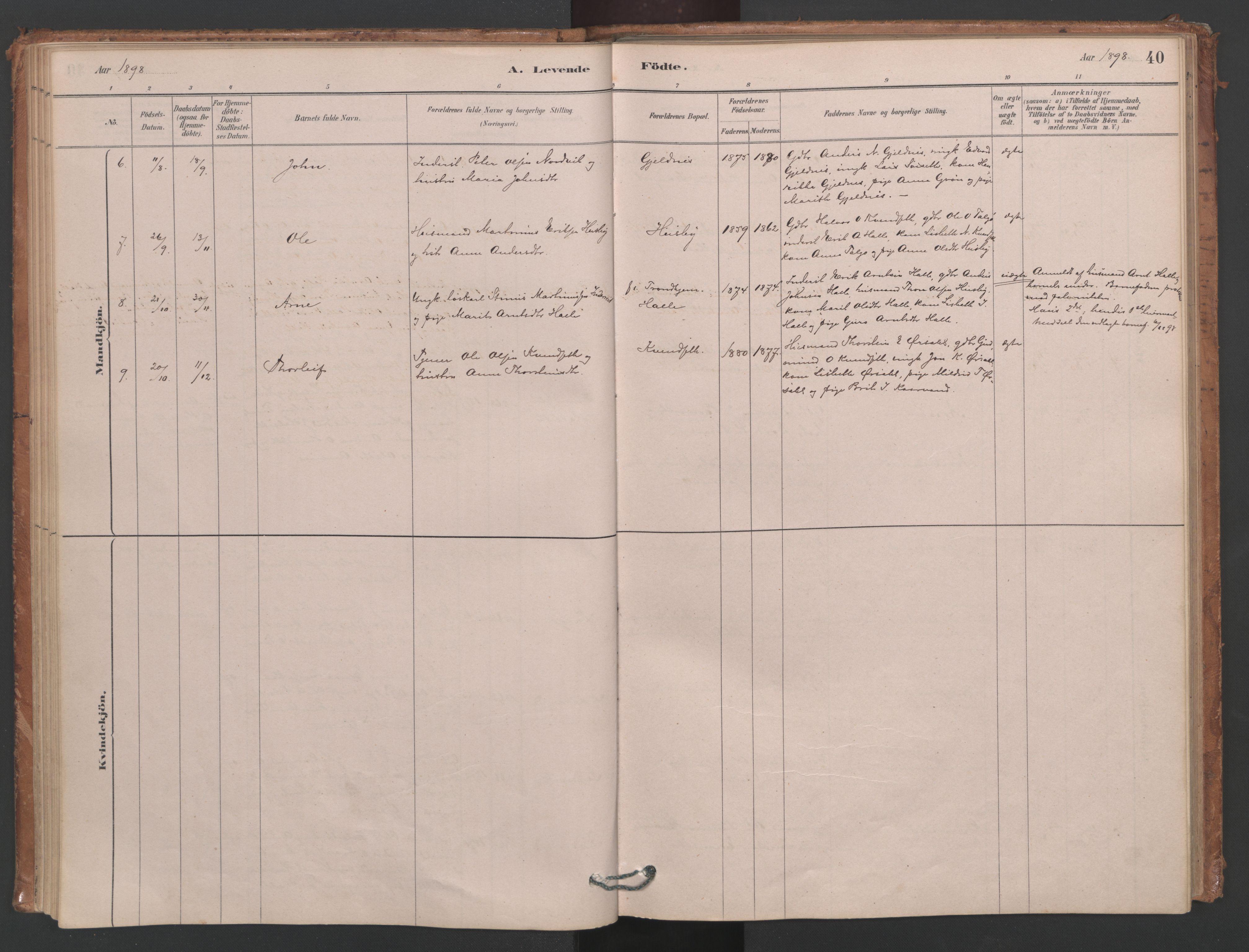 Ministerialprotokoller, klokkerbøker og fødselsregistre - Møre og Romsdal, AV/SAT-A-1454/593/L1034: Ministerialbok nr. 593A01, 1879-1911, s. 40