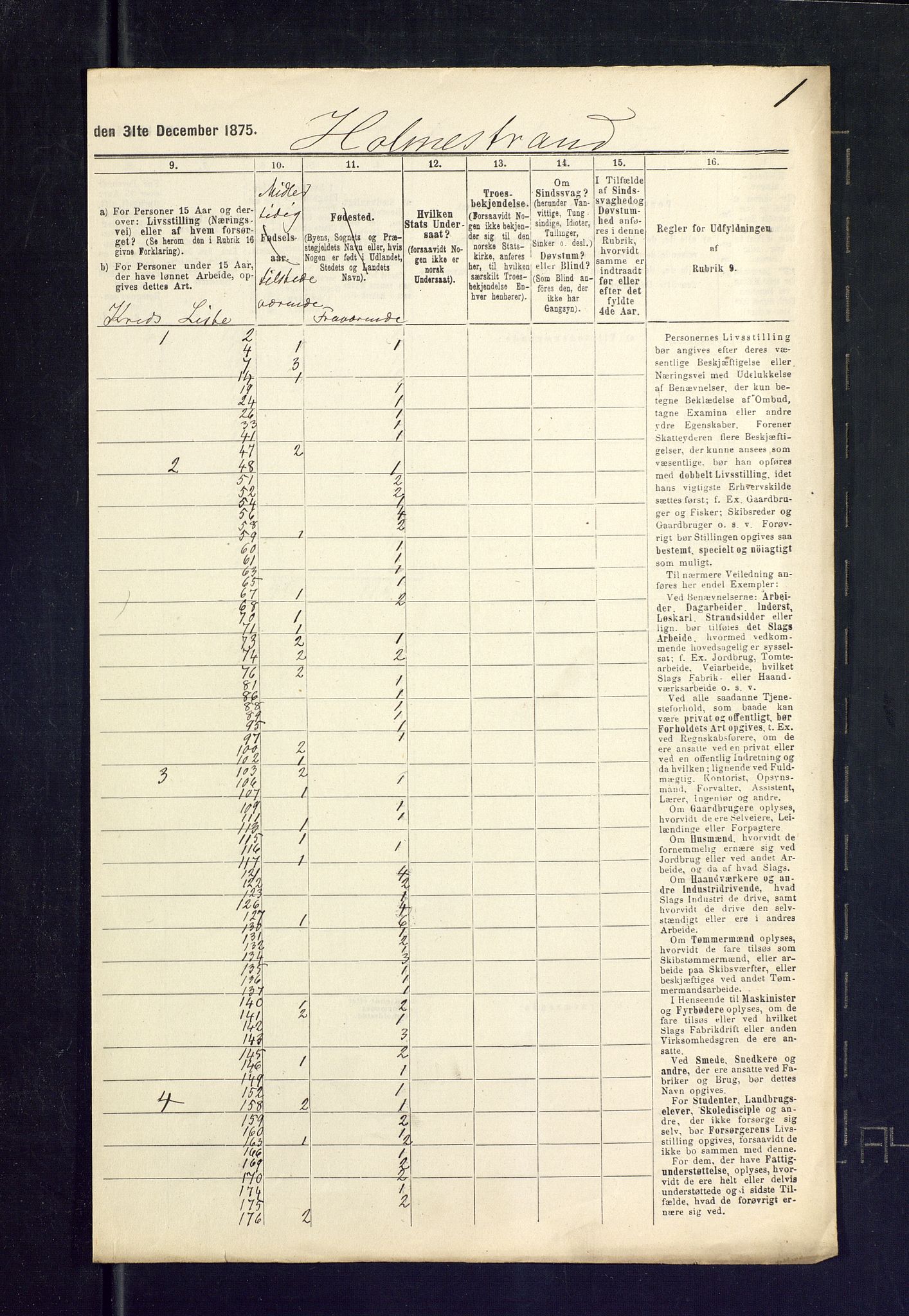 SAKO, Folketelling 1875 for 0702P Holmestrand prestegjeld, 1875, s. 9