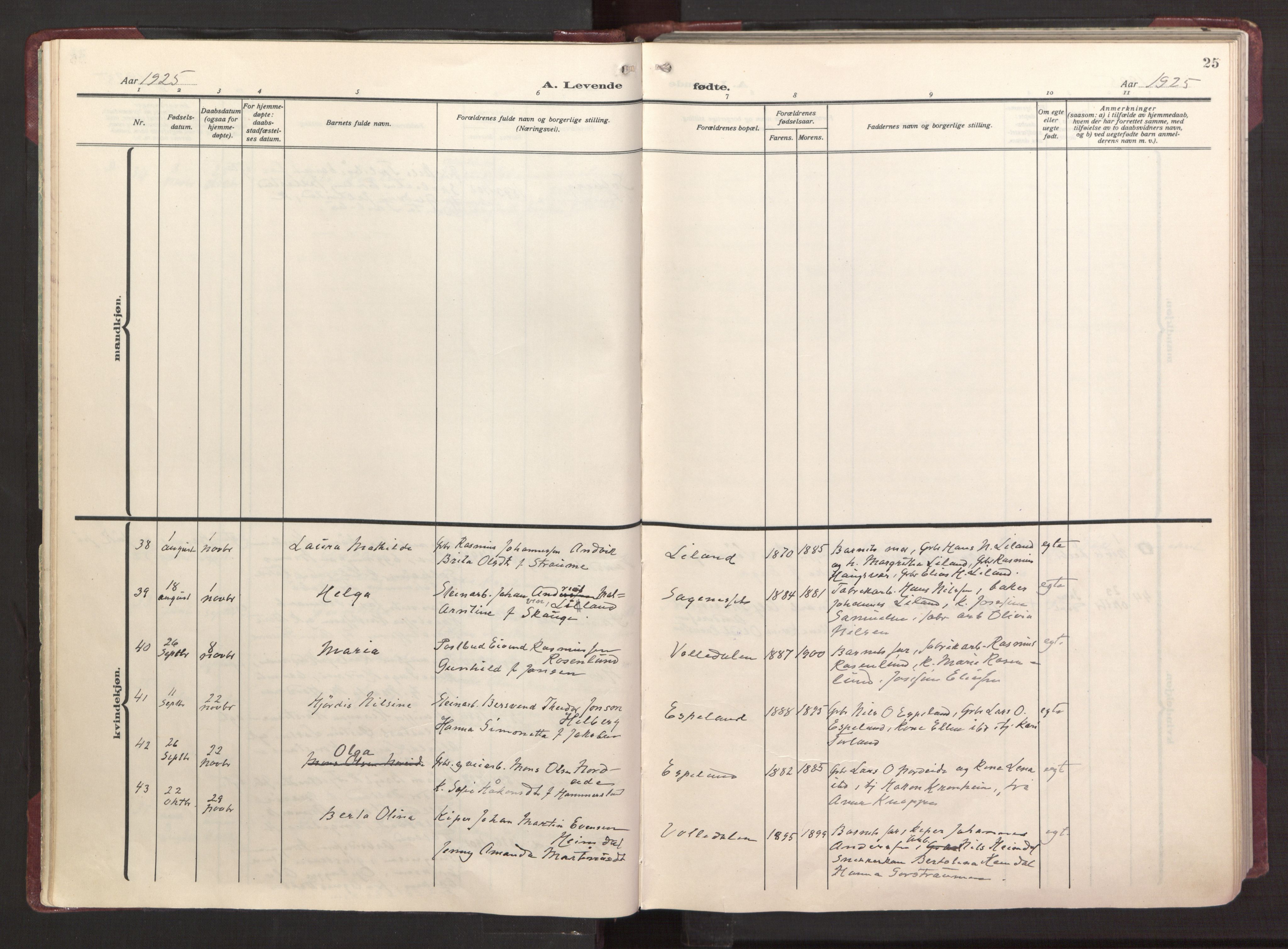 Fana Sokneprestembete, AV/SAB-A-75101/H/Haa/Haab/L0006: Ministerialbok nr. B 6, 1923-1967, s. 25