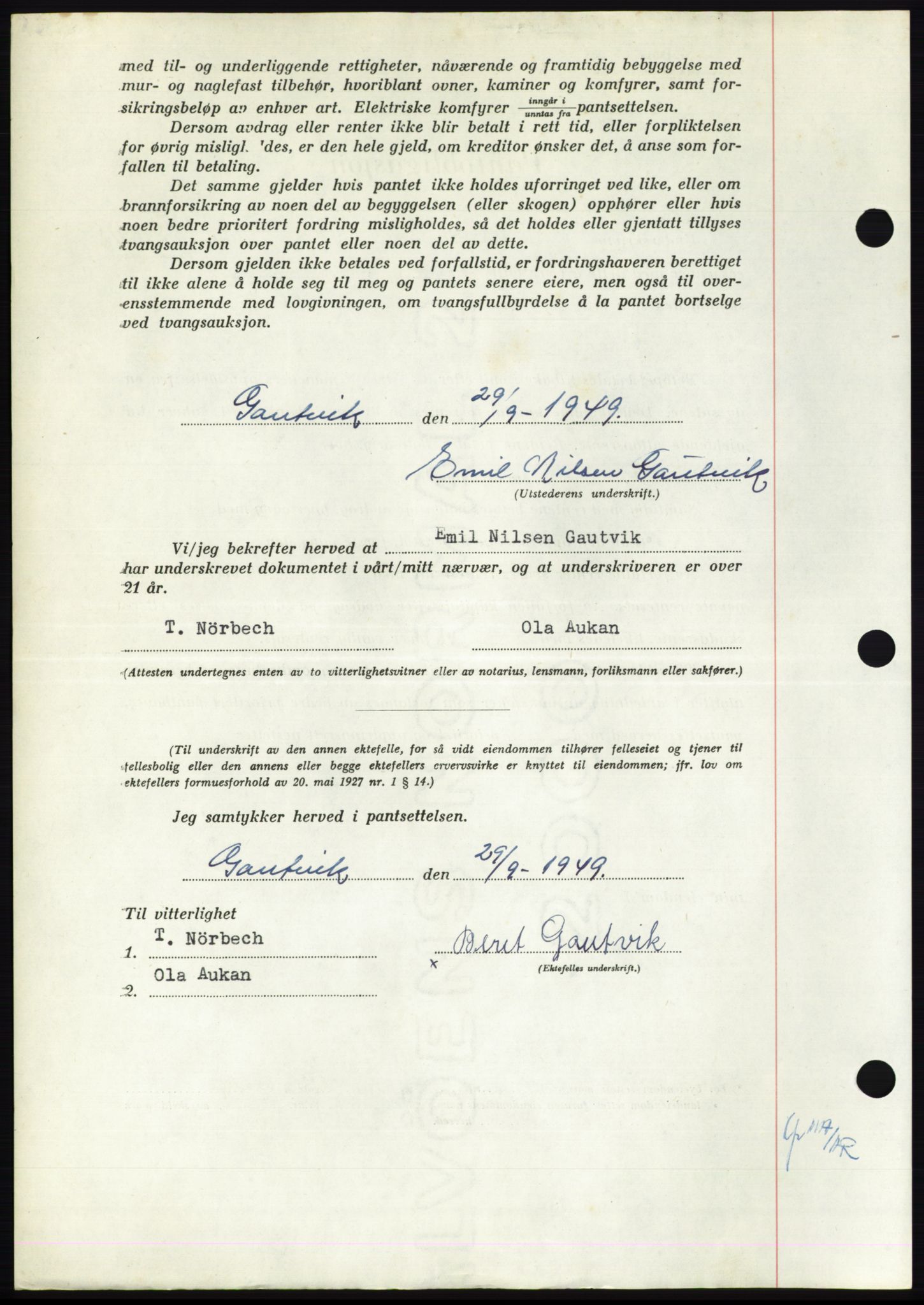 Nordmøre sorenskriveri, AV/SAT-A-4132/1/2/2Ca: Pantebok nr. B102, 1949-1949, Dagboknr: 2882/1949