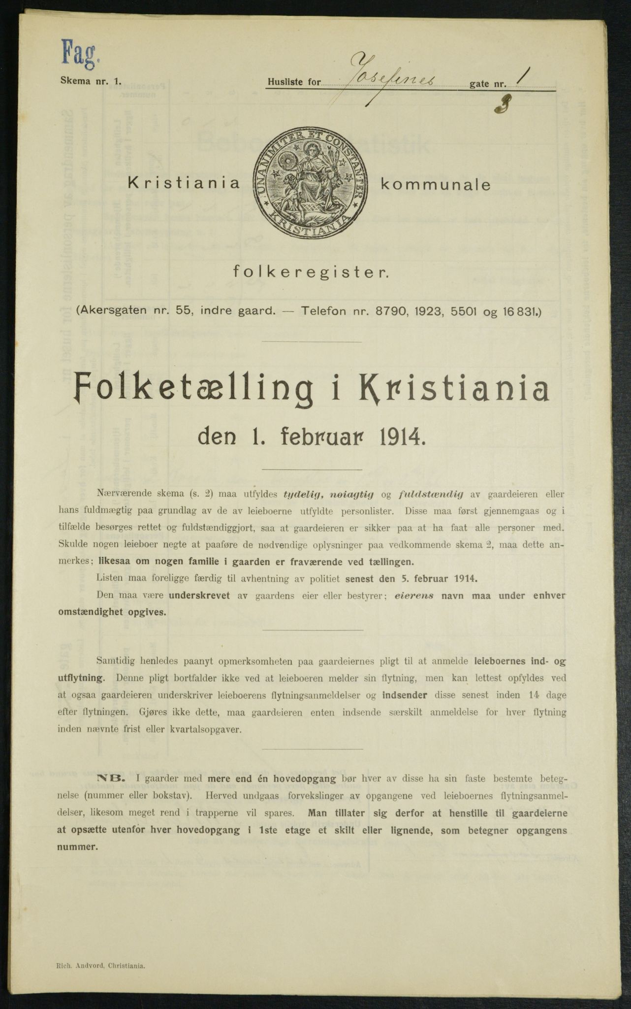 OBA, Kommunal folketelling 1.2.1914 for Kristiania, 1914, s. 47319