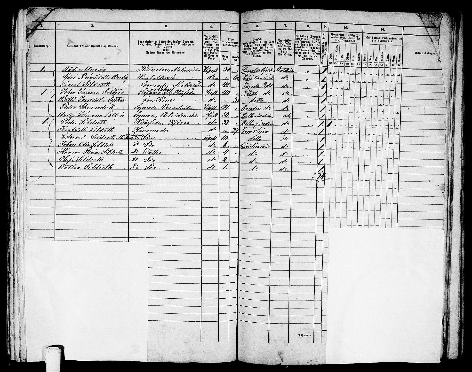 RA, Folketelling 1865 for 1503B Kristiansund prestegjeld, Kristiansund kjøpstad, 1865, s. 985