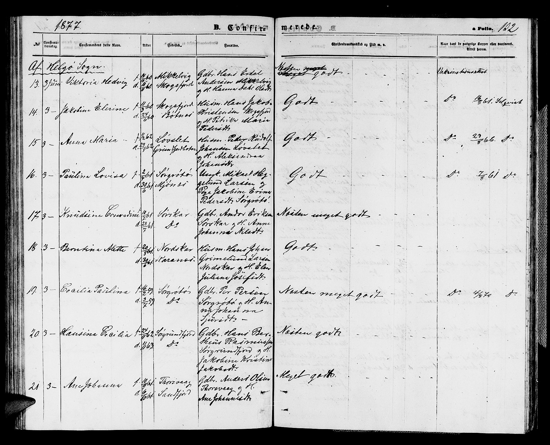 Karlsøy sokneprestembete, AV/SATØ-S-1299/H/Ha/Hab/L0003klokker: Klokkerbok nr. 3, 1862-1877, s. 132