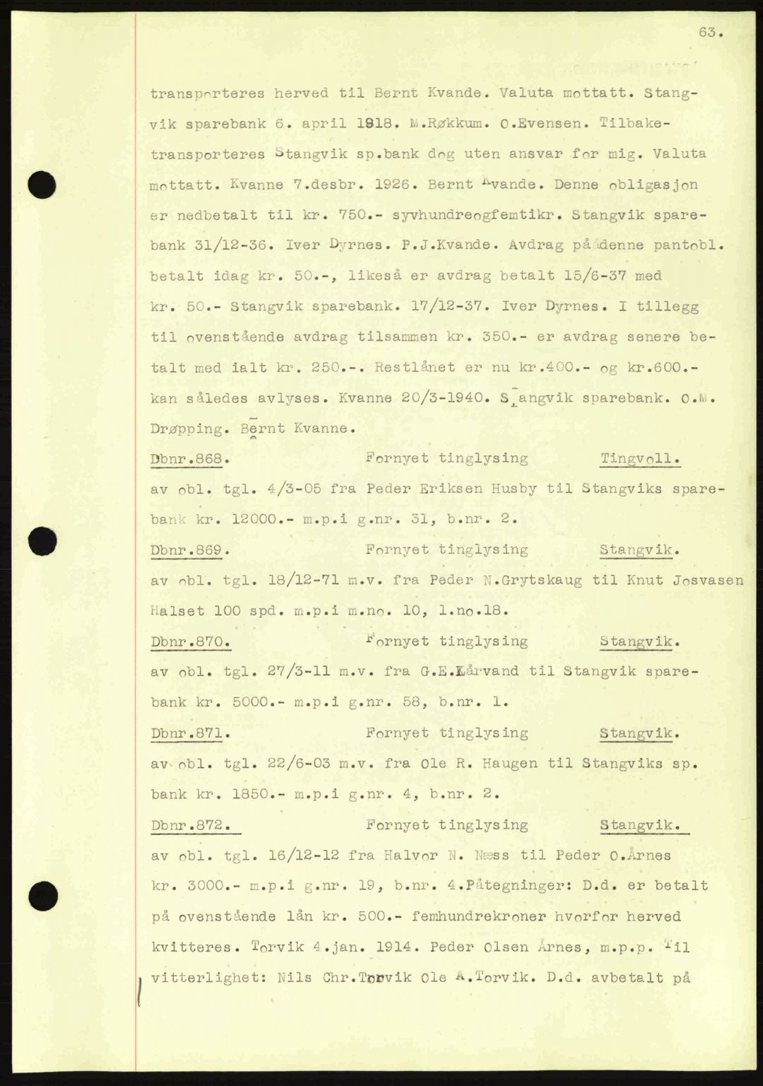 Nordmøre sorenskriveri, AV/SAT-A-4132/1/2/2Ca: Pantebok nr. C81, 1940-1945, Dagboknr: 868/1940