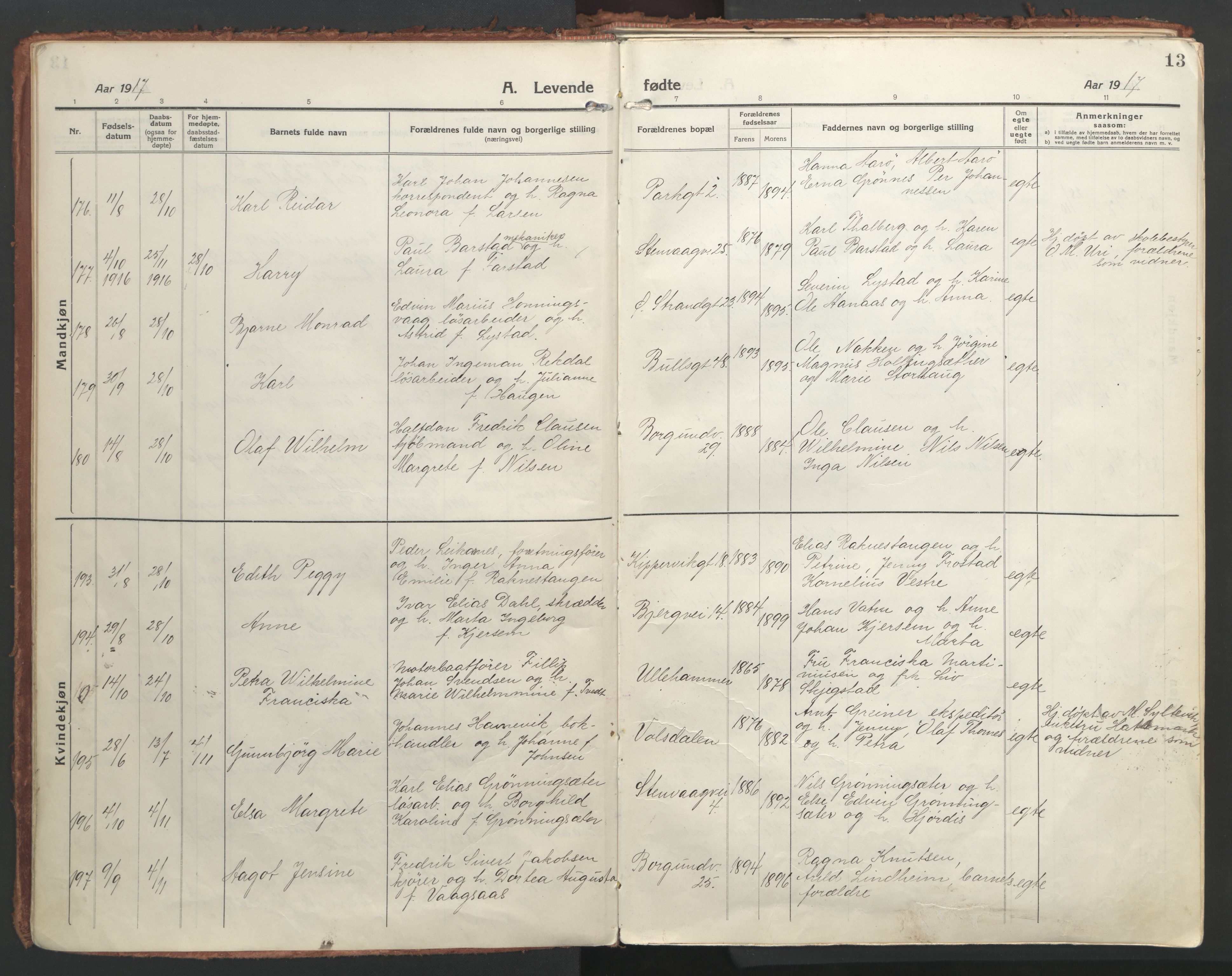 Ministerialprotokoller, klokkerbøker og fødselsregistre - Møre og Romsdal, AV/SAT-A-1454/529/L0462: Ministerialbok nr. 529A12, 1917-1924, s. 13