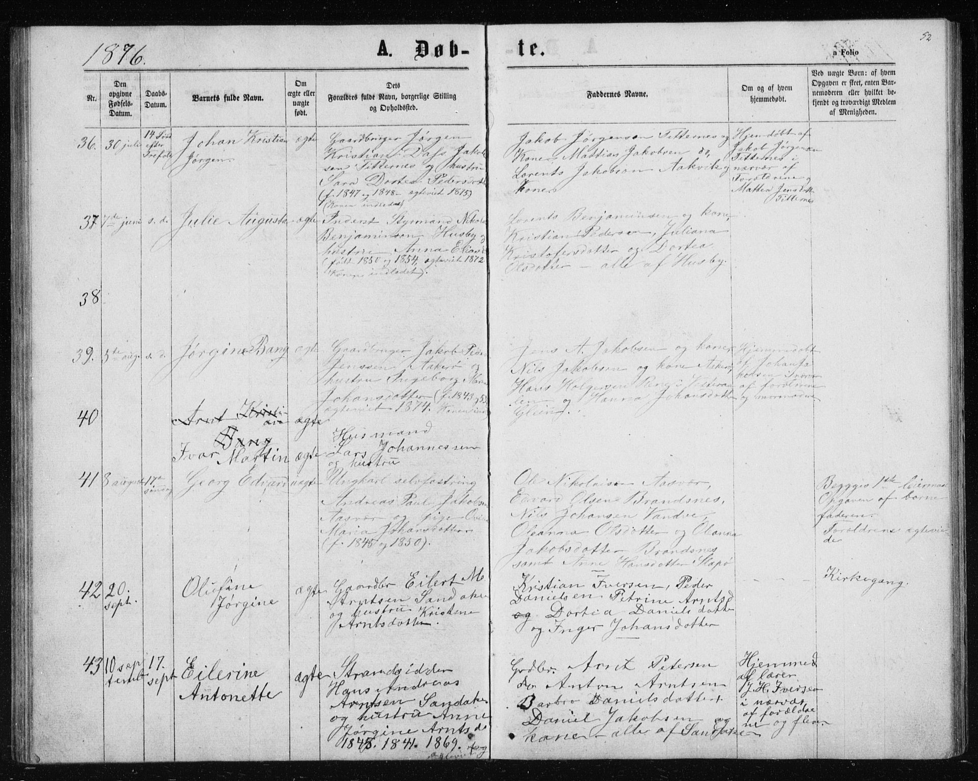 Ministerialprotokoller, klokkerbøker og fødselsregistre - Nordland, SAT/A-1459/835/L0531: Klokkerbok nr. 835C03, 1865-1877, s. 52