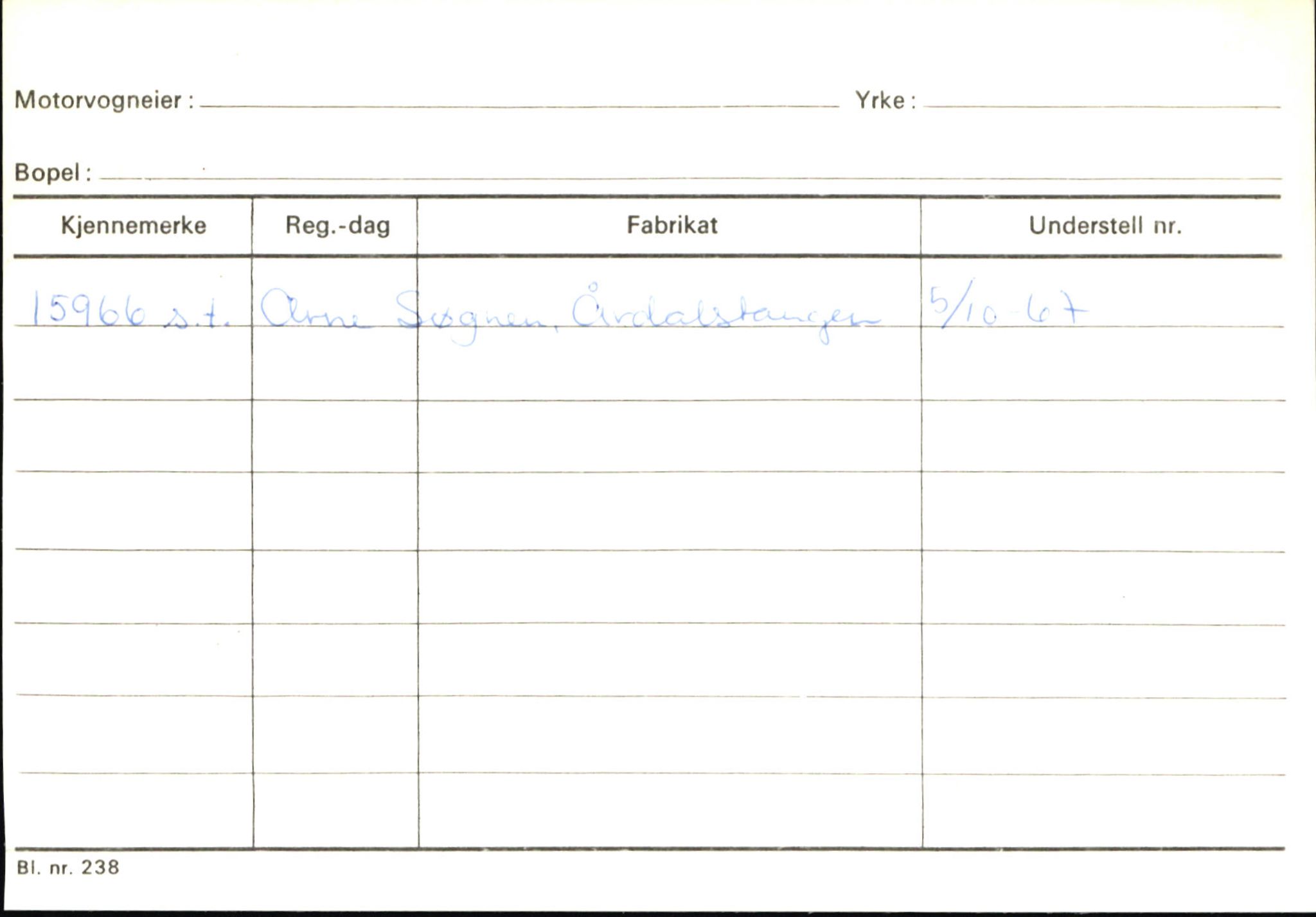 Statens vegvesen, Sogn og Fjordane vegkontor, AV/SAB-A-5301/4/F/L0145: Registerkort Vågsøy S-Å. Årdal I-P, 1945-1975, s. 2254