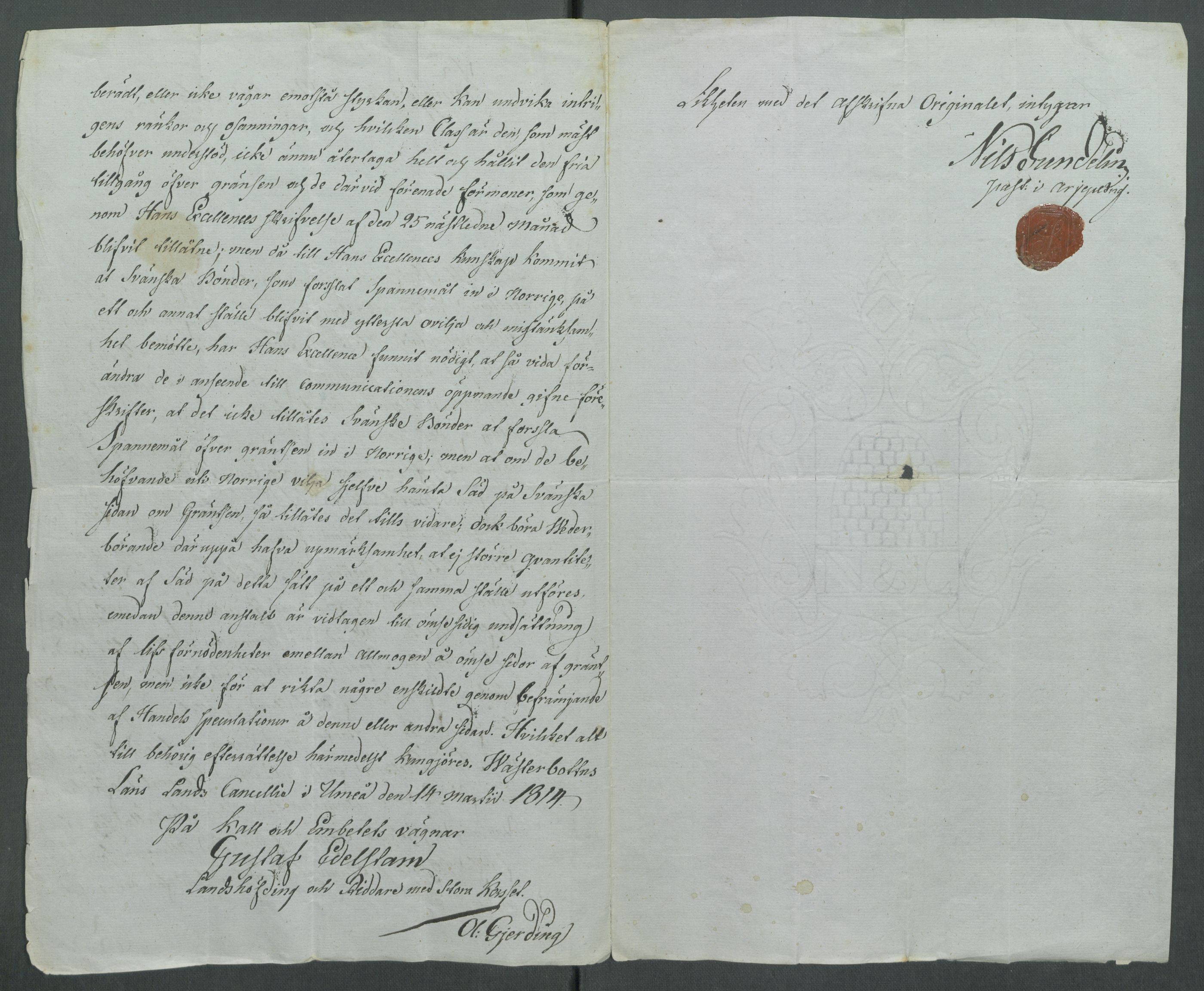 Forskjellige samlinger, Historisk-kronologisk samling, AV/RA-EA-4029/G/Ga/L0009A: Historisk-kronologisk samling. Dokumenter fra januar og ut september 1814. , 1814, s. 117