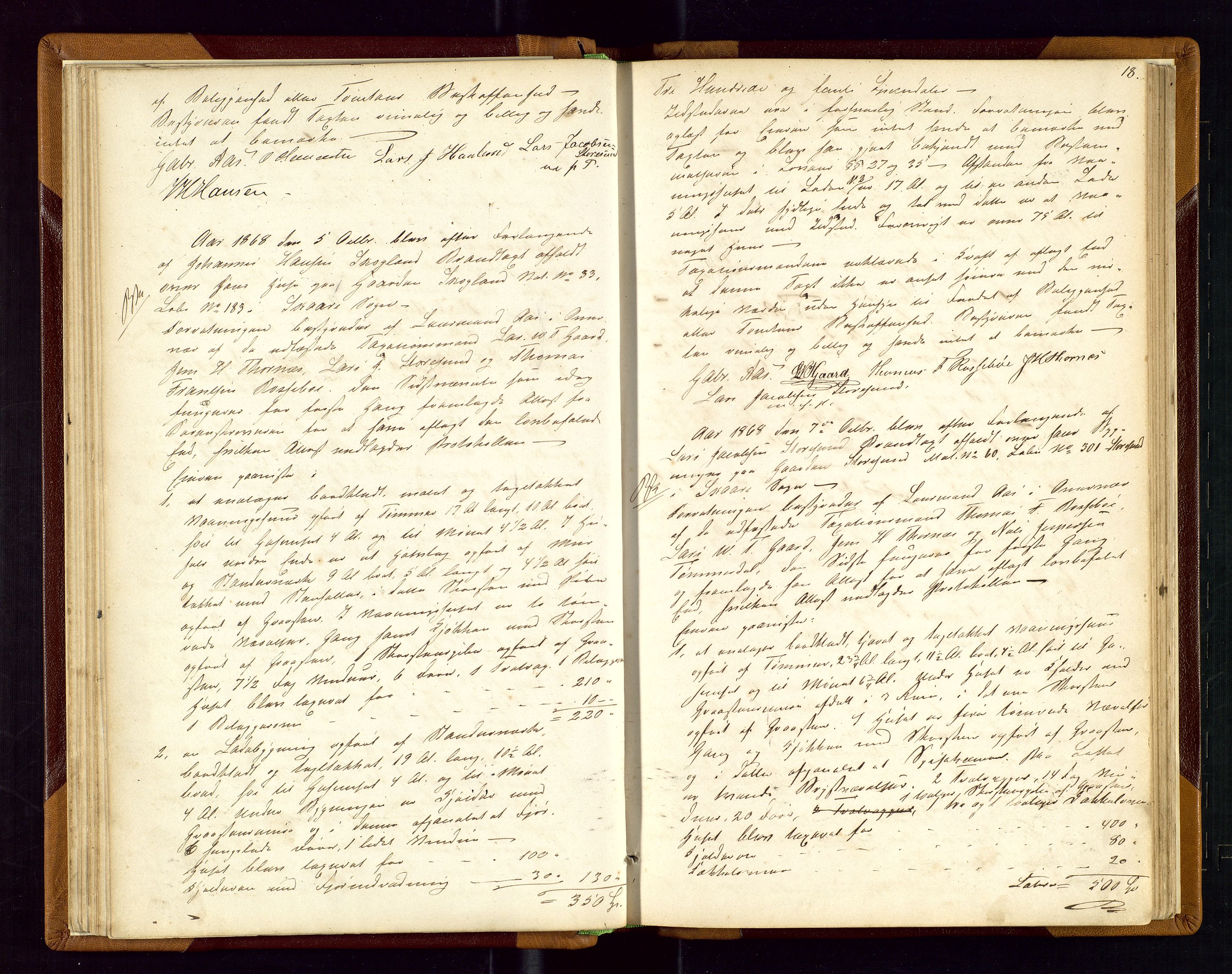 Torvestad lensmannskontor, AV/SAST-A-100307/1/Goa/L0001: "Brandtaxationsprotokol for Torvestad Thinglag", 1867-1883, s. 17b-18a