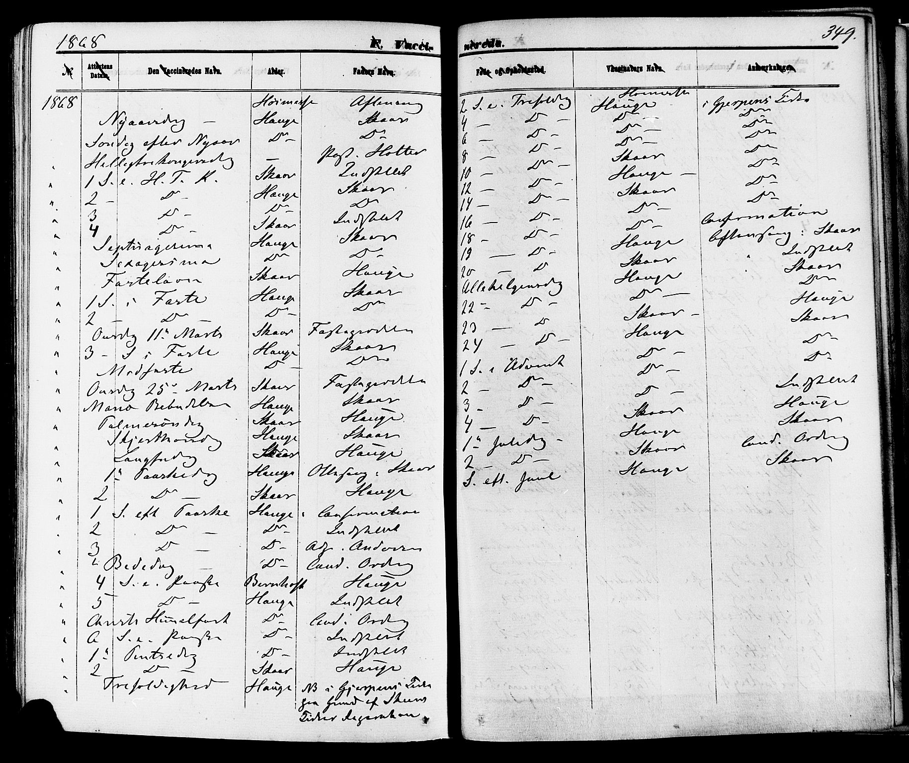 Skien kirkebøker, AV/SAKO-A-302/F/Fa/L0008: Ministerialbok nr. 8, 1866-1877, s. 349