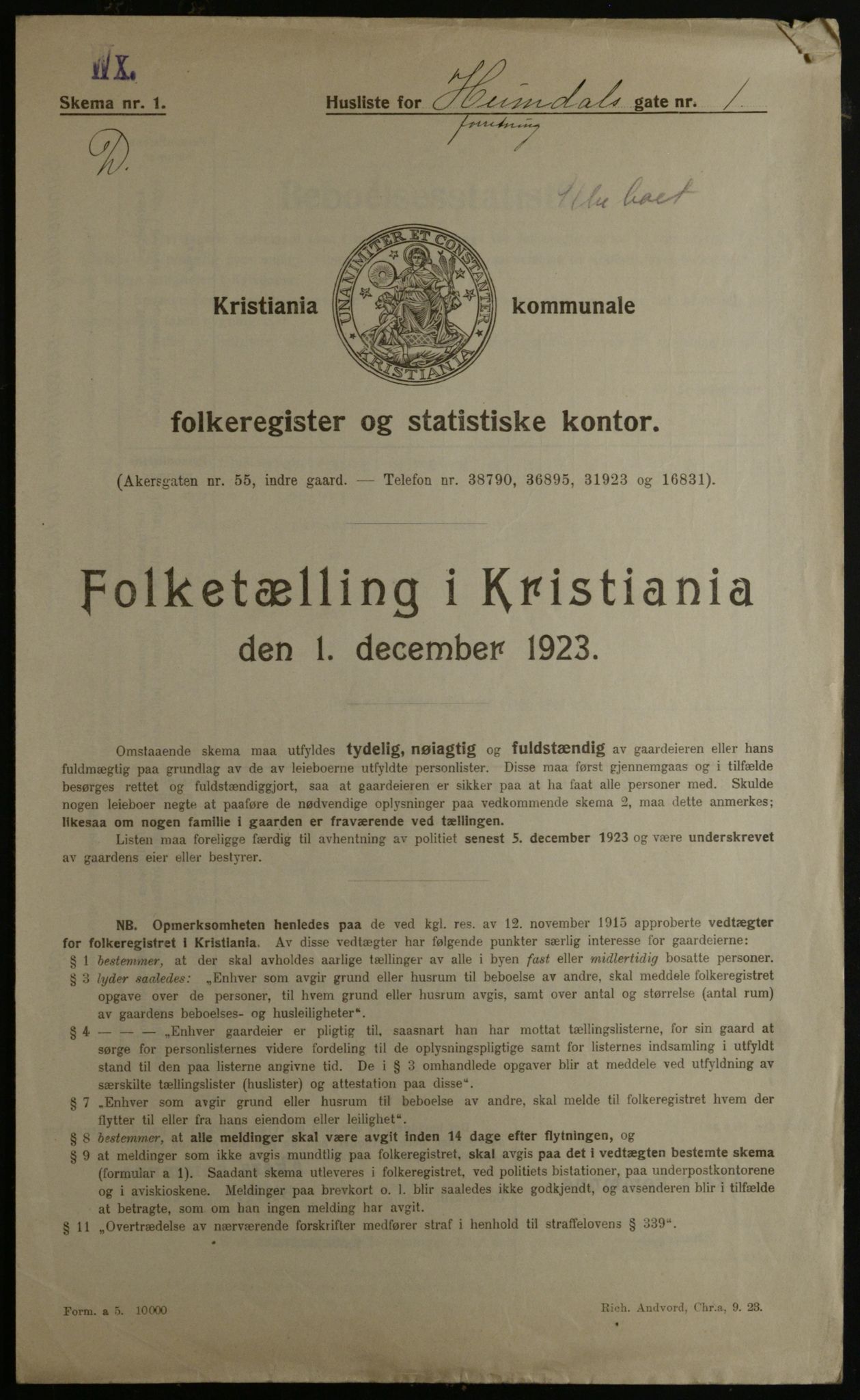 OBA, Kommunal folketelling 1.12.1923 for Kristiania, 1923, s. 41297