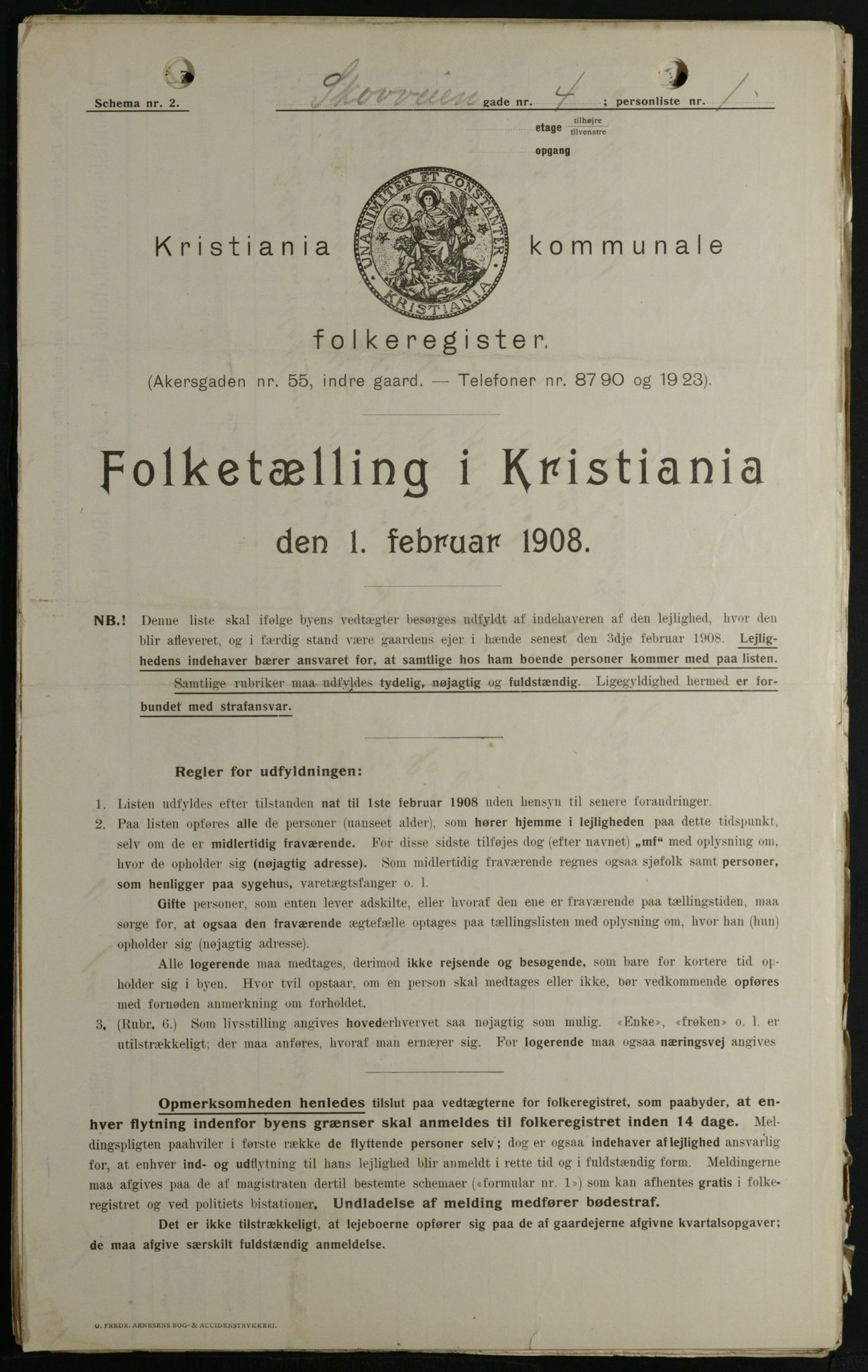 OBA, Kommunal folketelling 1.2.1908 for Kristiania kjøpstad, 1908, s. 86794