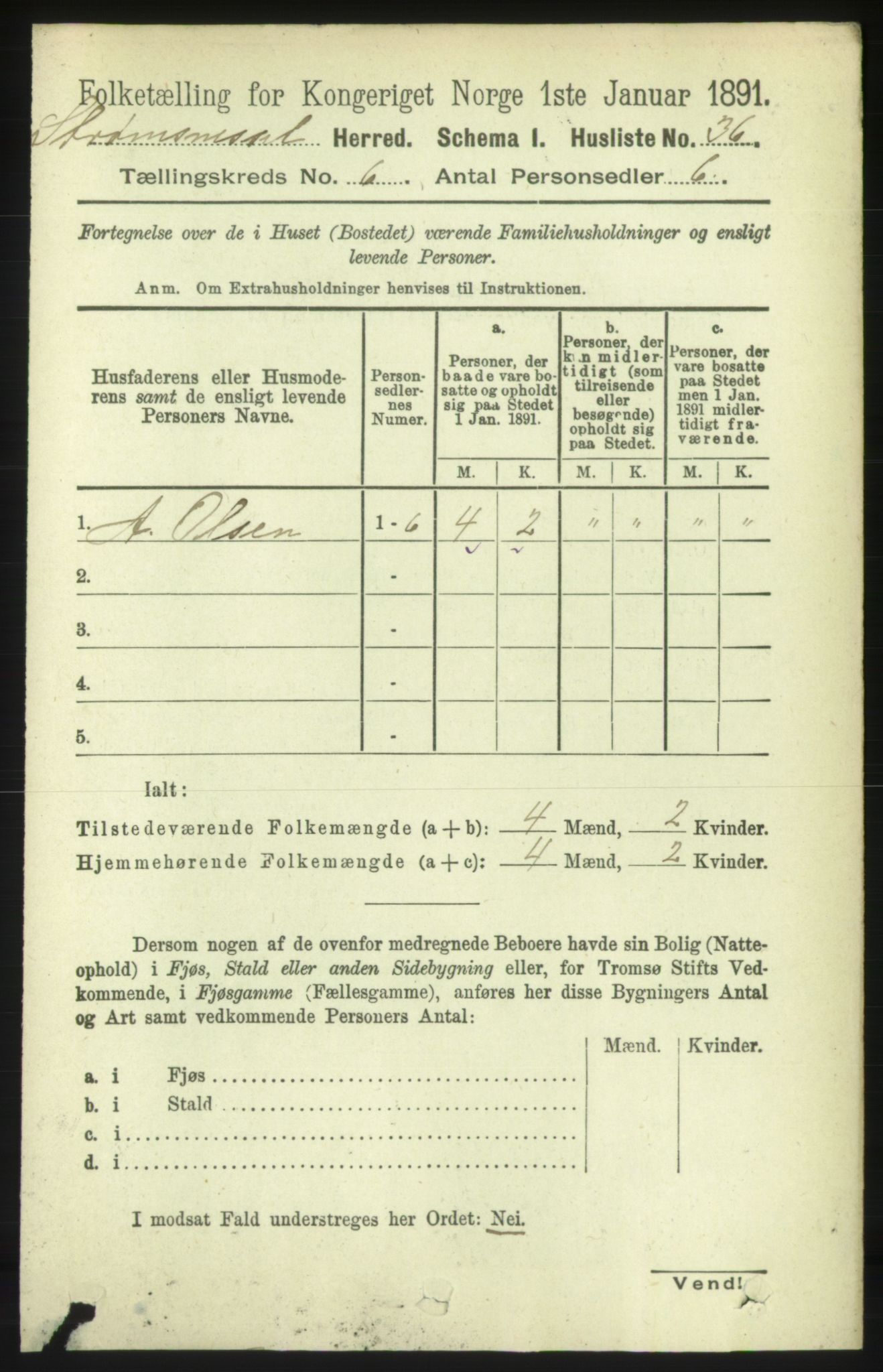 RA, Folketelling 1891 for 1559 Straumsnes herred, 1891, s. 1190