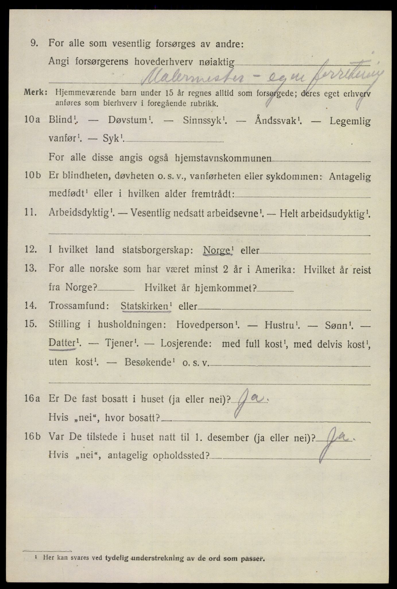 SAKO, Folketelling 1920 for 0725 Tjølling herred, 1920, s. 3288