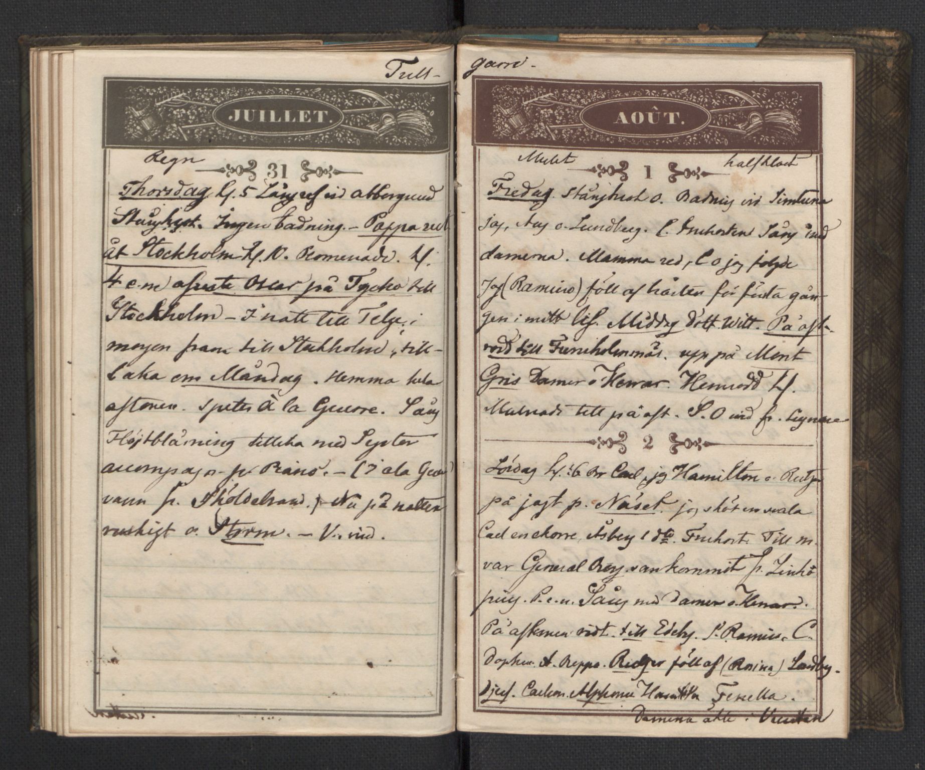 Bernadotte, RA/PA-0318/F/L0001/0002: Privat materiale fra Bernadottefamilien / Dagbok, 1845, s. 62