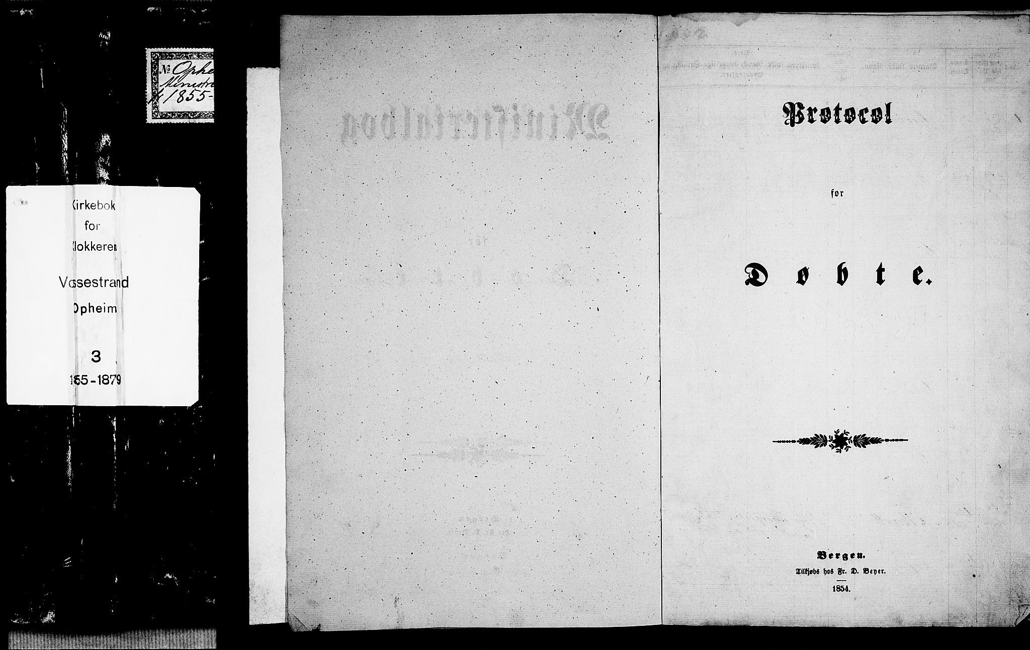 Vossestrand Sokneprestembete, SAB/A-79101/H/Hab: Klokkerbok nr. A 1, 1855-1879