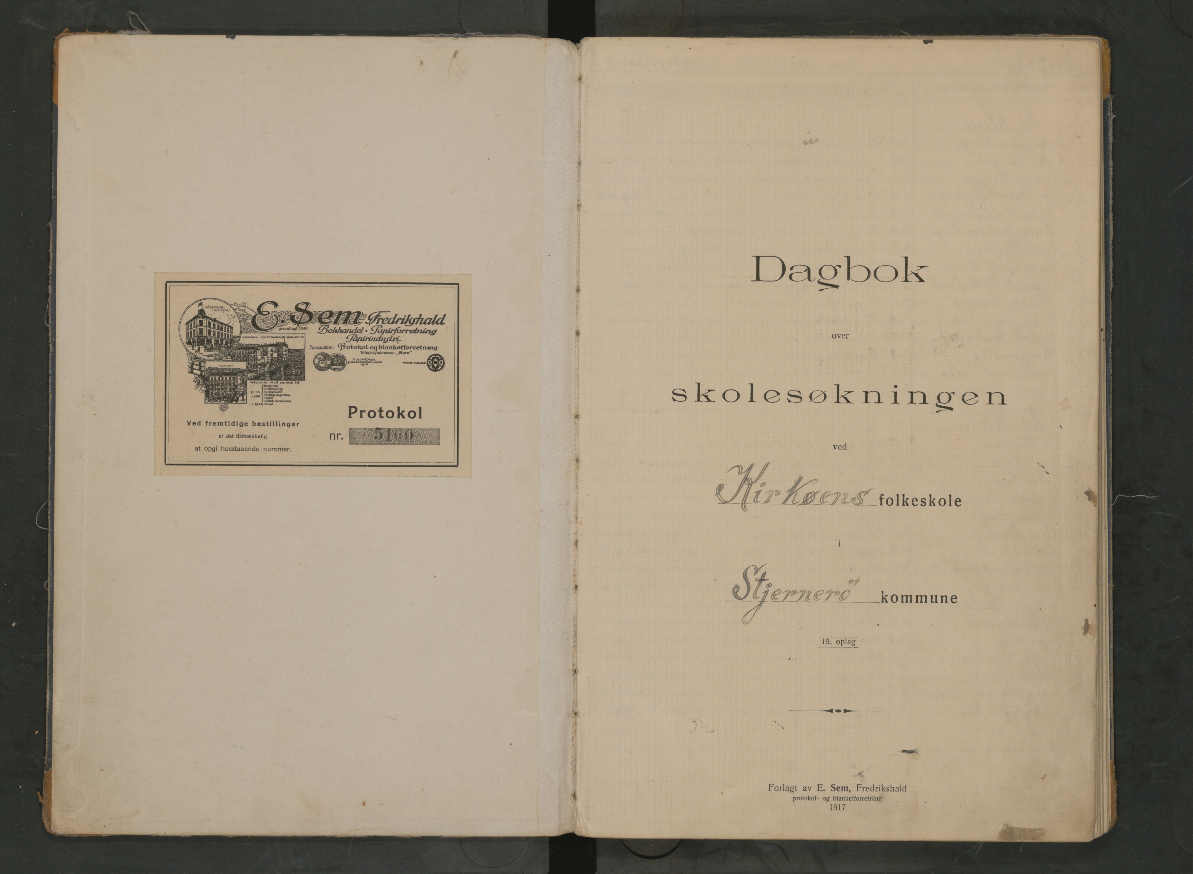 A-0901, Sjernarøy kommune. Kyrkjøy skole, BYST/A-0901/G/Ga/L0002: Dagbok, 1921-1959