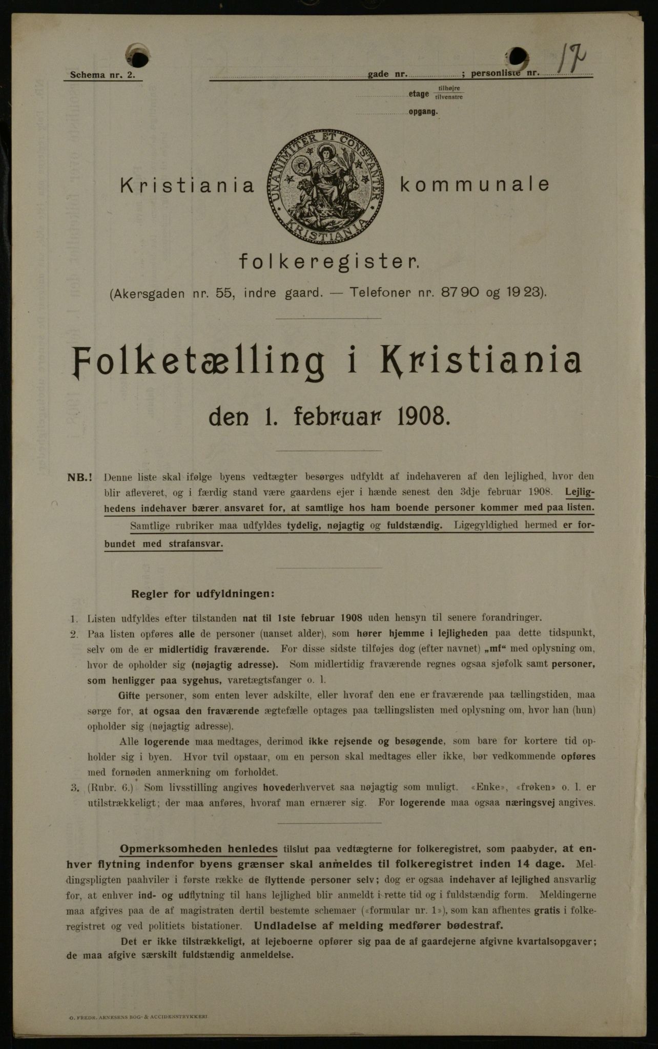 OBA, Kommunal folketelling 1.2.1908 for Kristiania kjøpstad, 1908, s. 1931