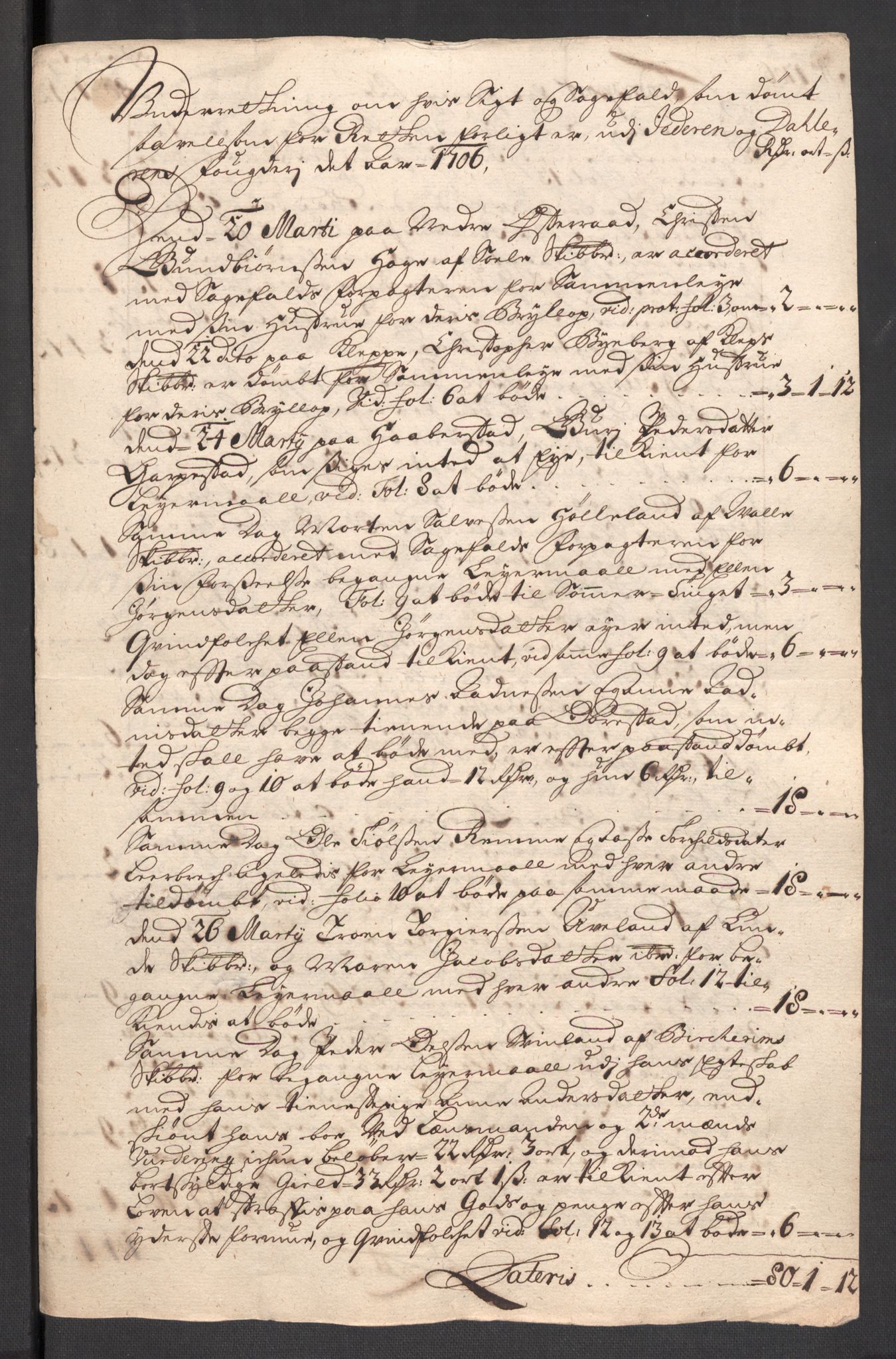 Rentekammeret inntil 1814, Reviderte regnskaper, Fogderegnskap, AV/RA-EA-4092/R46/L2733: Fogderegnskap Jæren og Dalane, 1705-1708, s. 147