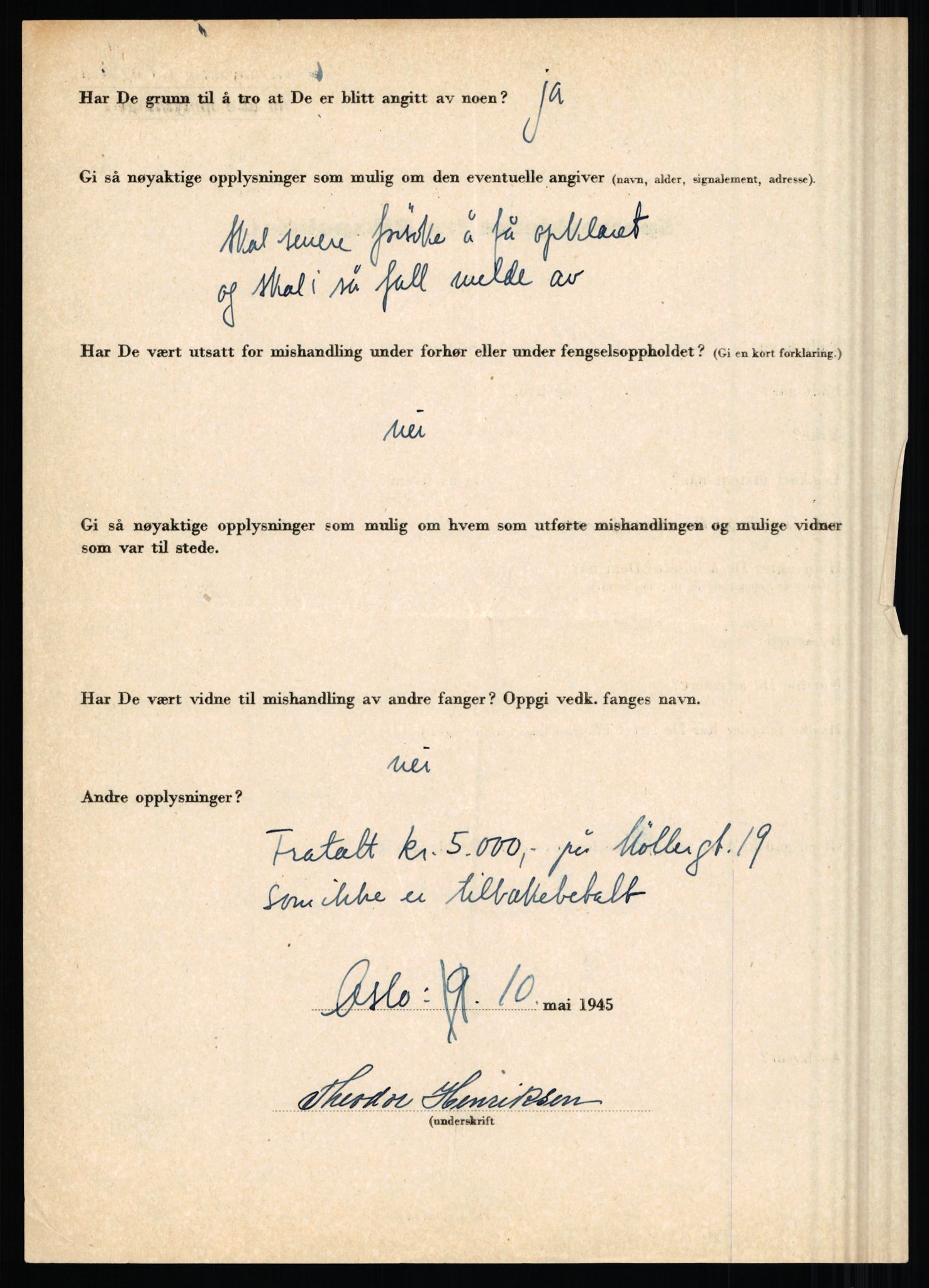 Rikspolitisjefen, AV/RA-S-1560/L/L0007: Heen, Erik C. - Iversen, Trygve, 1940-1945, s. 102